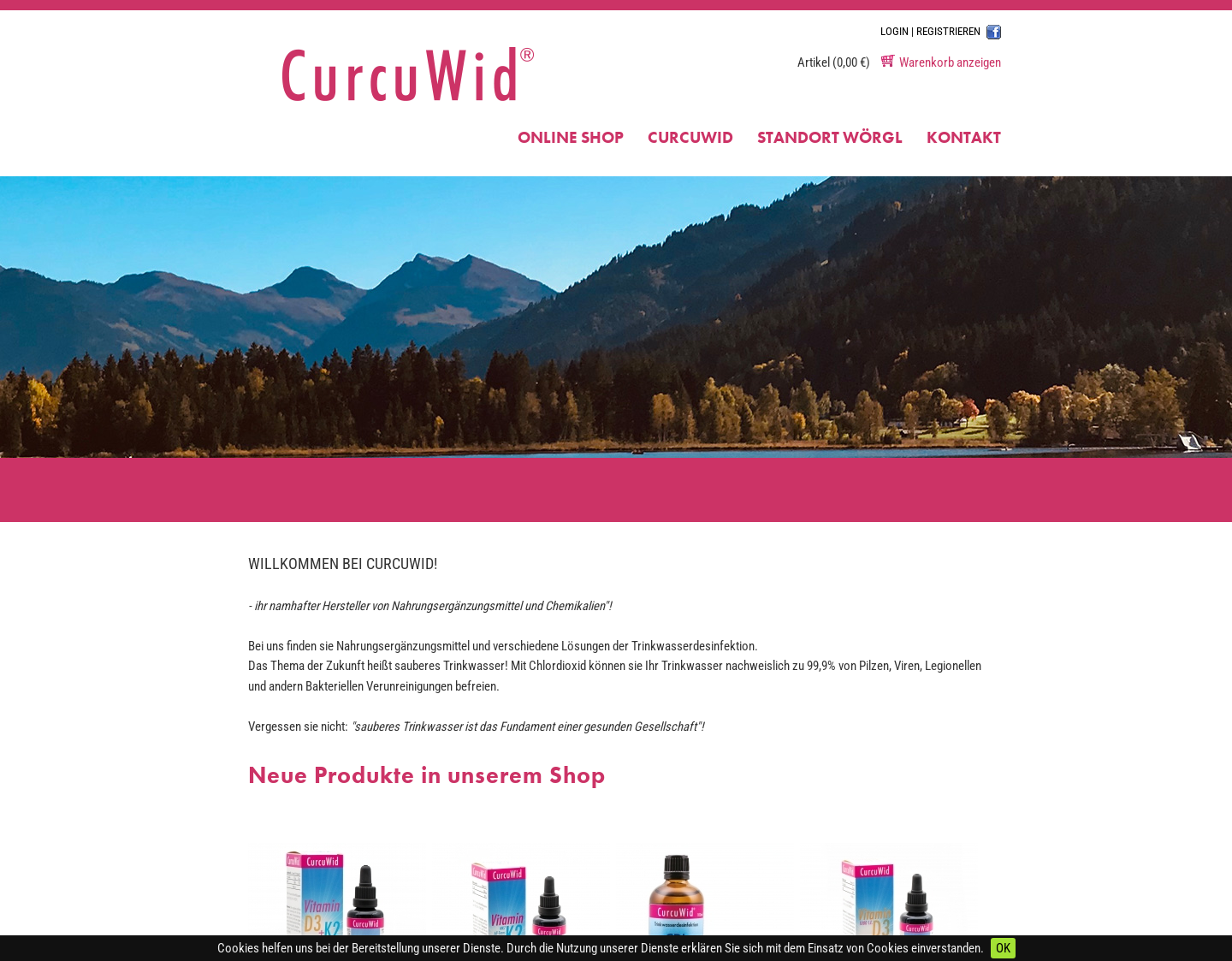 Aktuelle Website-Vorschau von CurcuWid - Nahrungsergänzungsmittel
