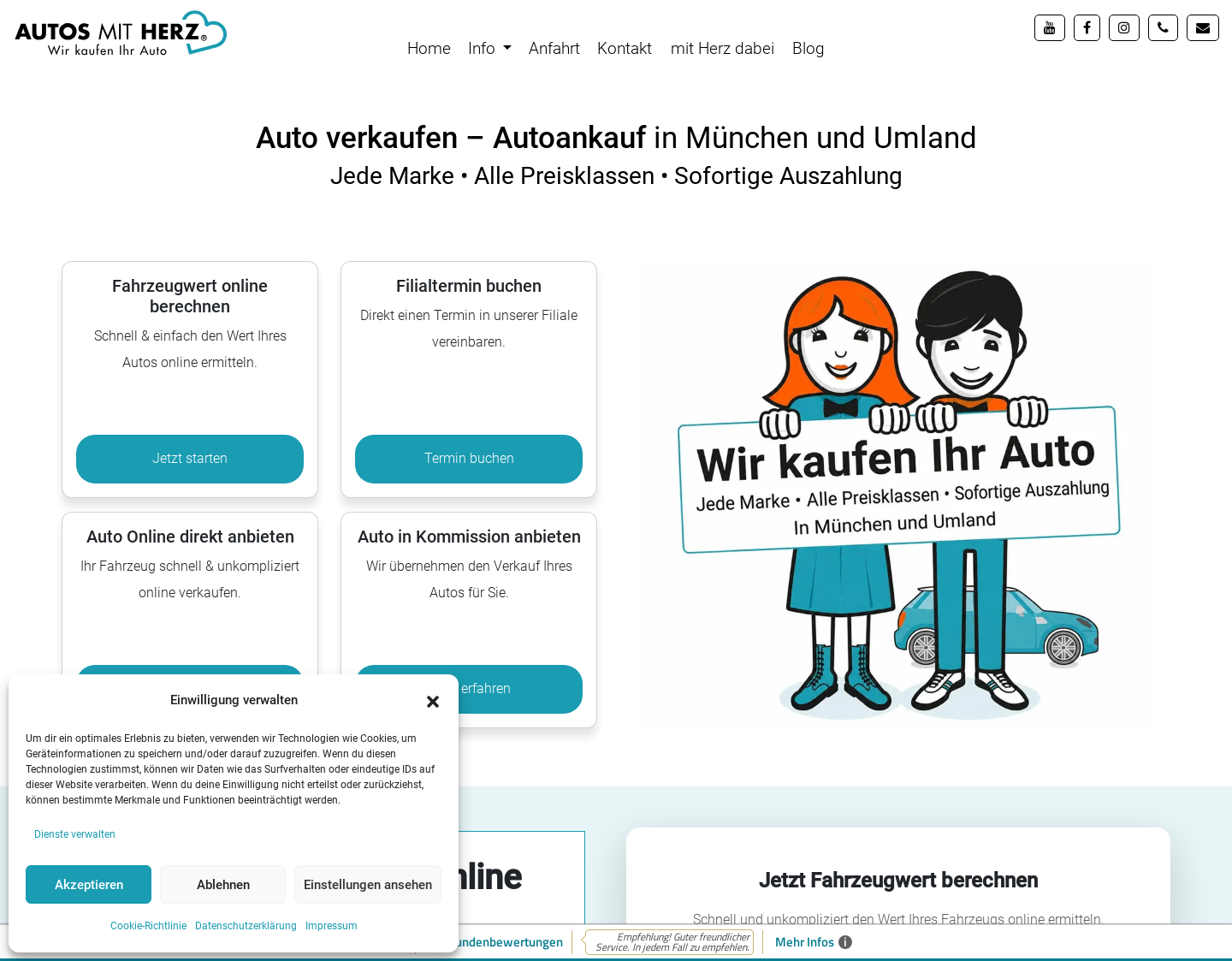 Aktuelle Website-Vorschau von Autosmitherz