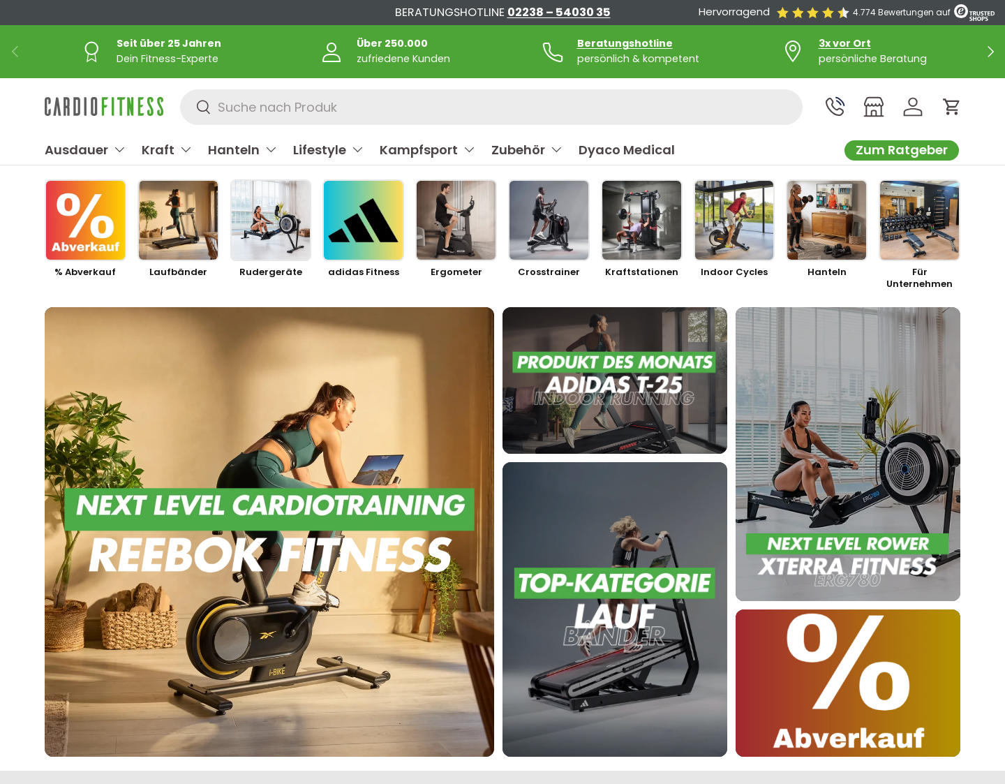 Aktuelle Website-Vorschau von CARDIOfitness GmbH und Co. KG