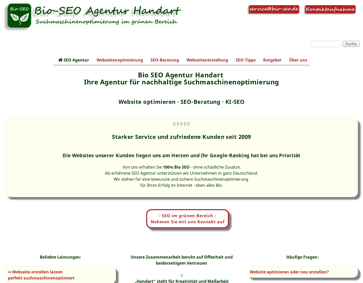 Aktuelle Website-Vorschau von Bio Seo Webseitenerstellung