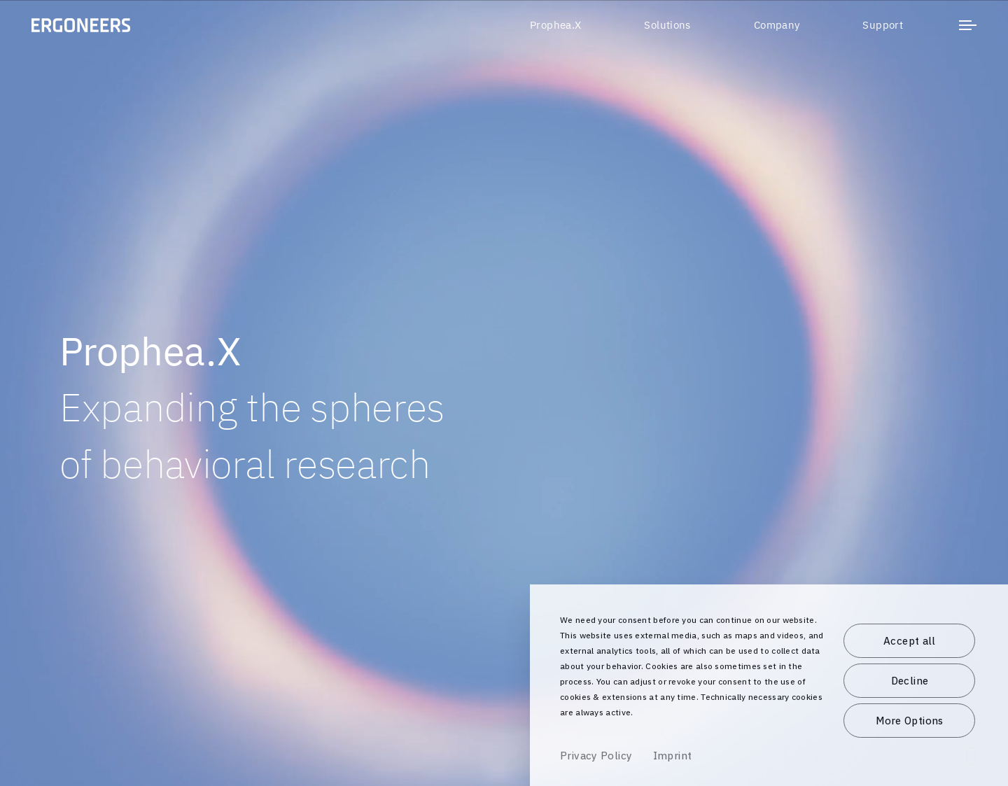 Aktuelle Website-Vorschau von Ergoneers Group