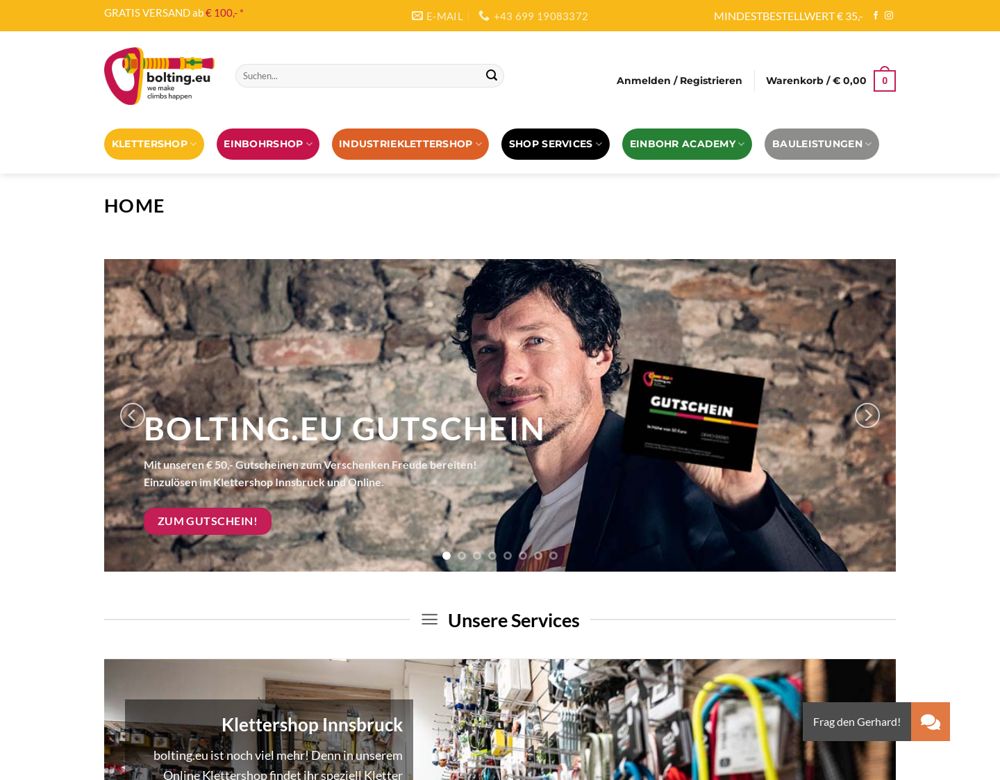 Aktuelle Website-Vorschau von Kletter Infrastruktur Experte