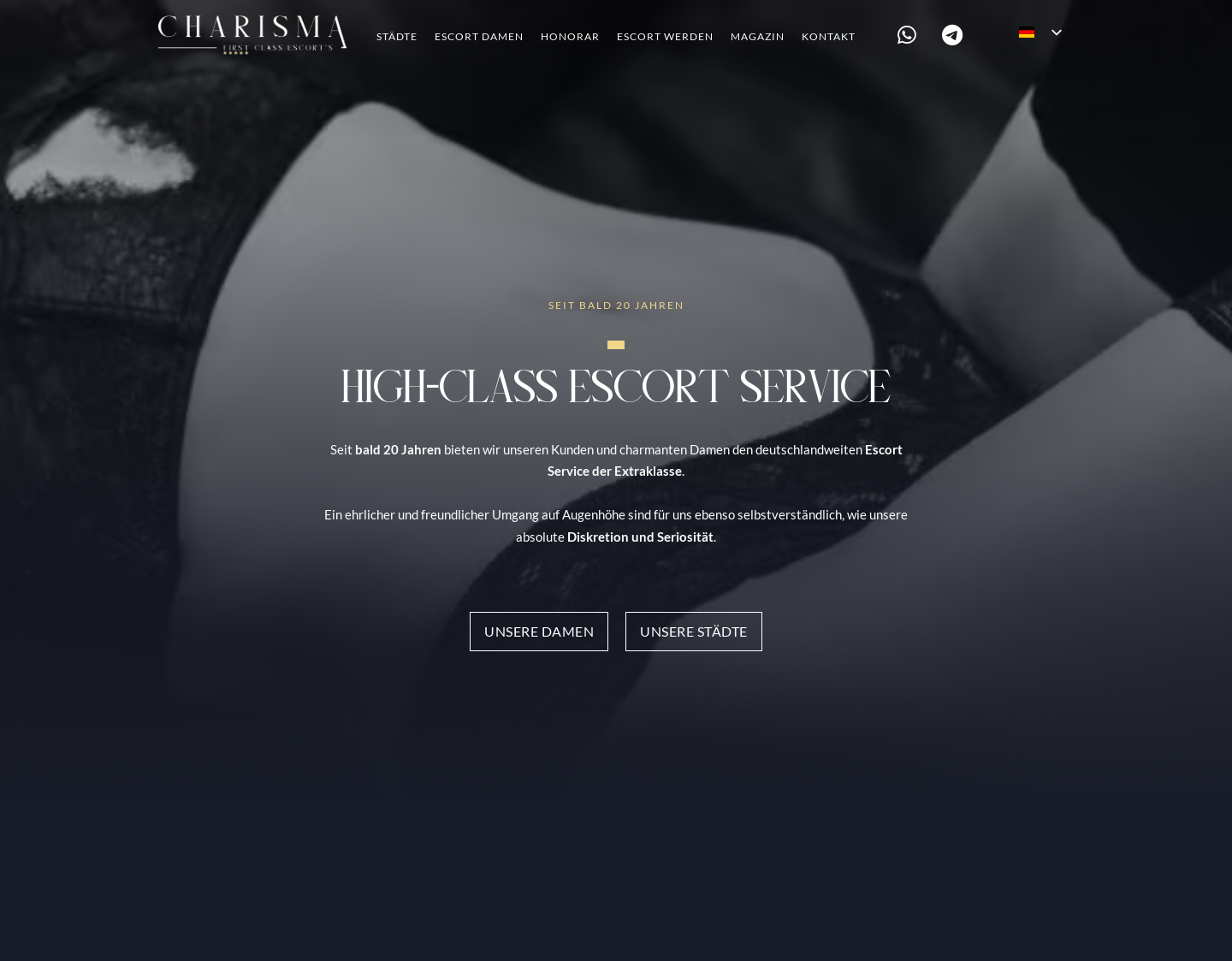 Aktuelle Website-Vorschau von Charisma Escort