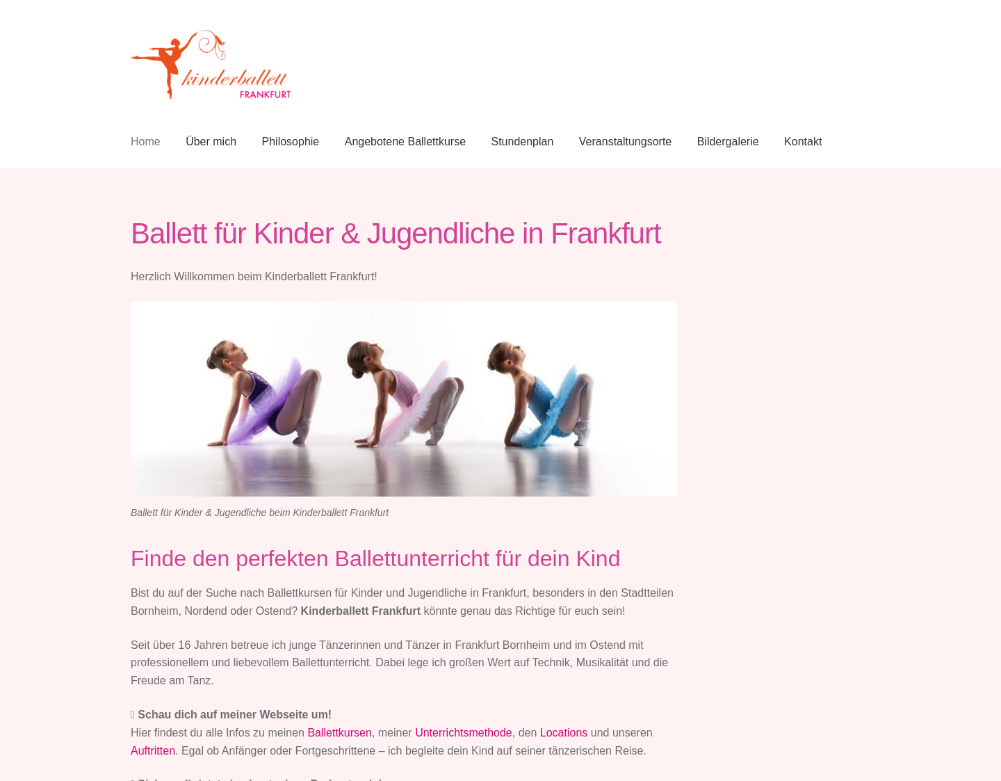Aktuelle Website-Vorschau von Kinderballett in Frankfurt