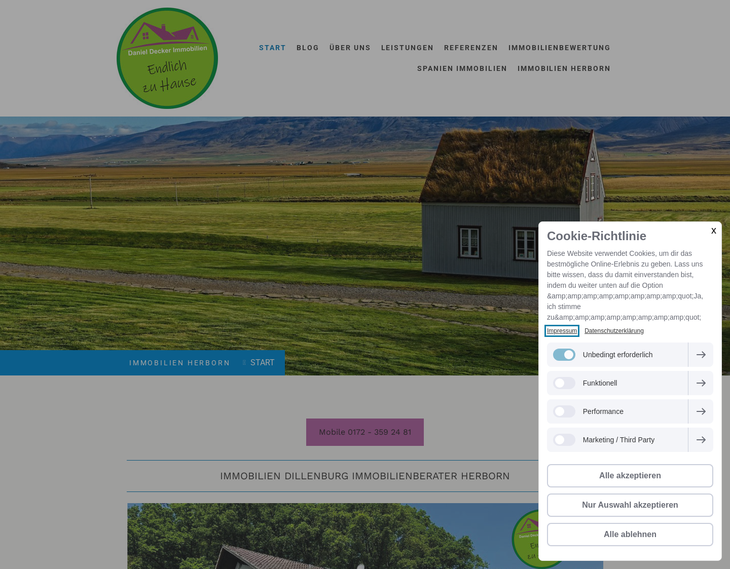 Aktuelle Website-Vorschau von Immobilien