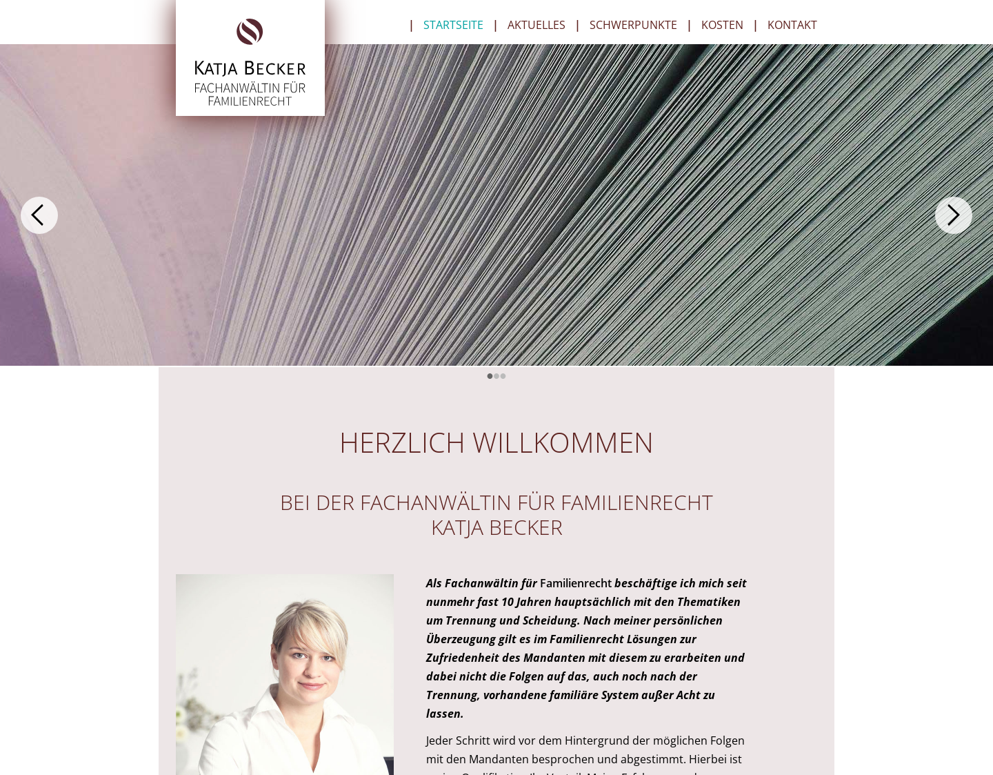 Aktuelle Website-Vorschau von Fachanwältin für Familienrecht Katja Becker