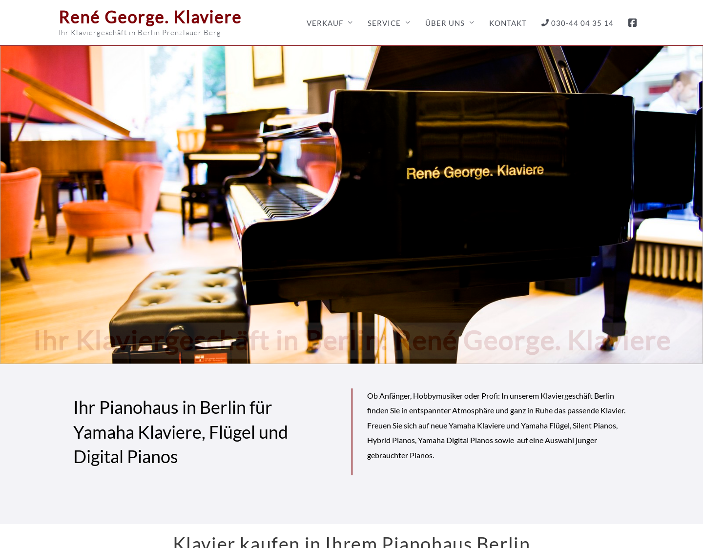 Aktuelle Website-Vorschau von René George. Klaviere