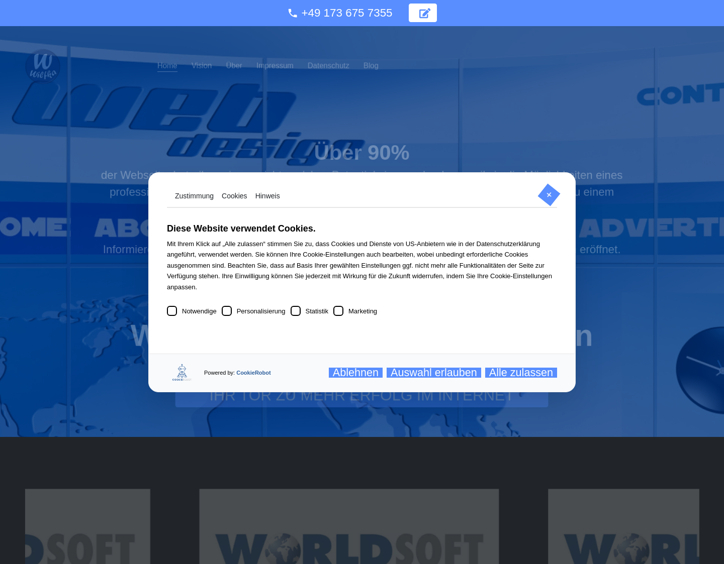Aktuelle Website-Vorschau von Wilfka - Intelligente Internet Lösungen