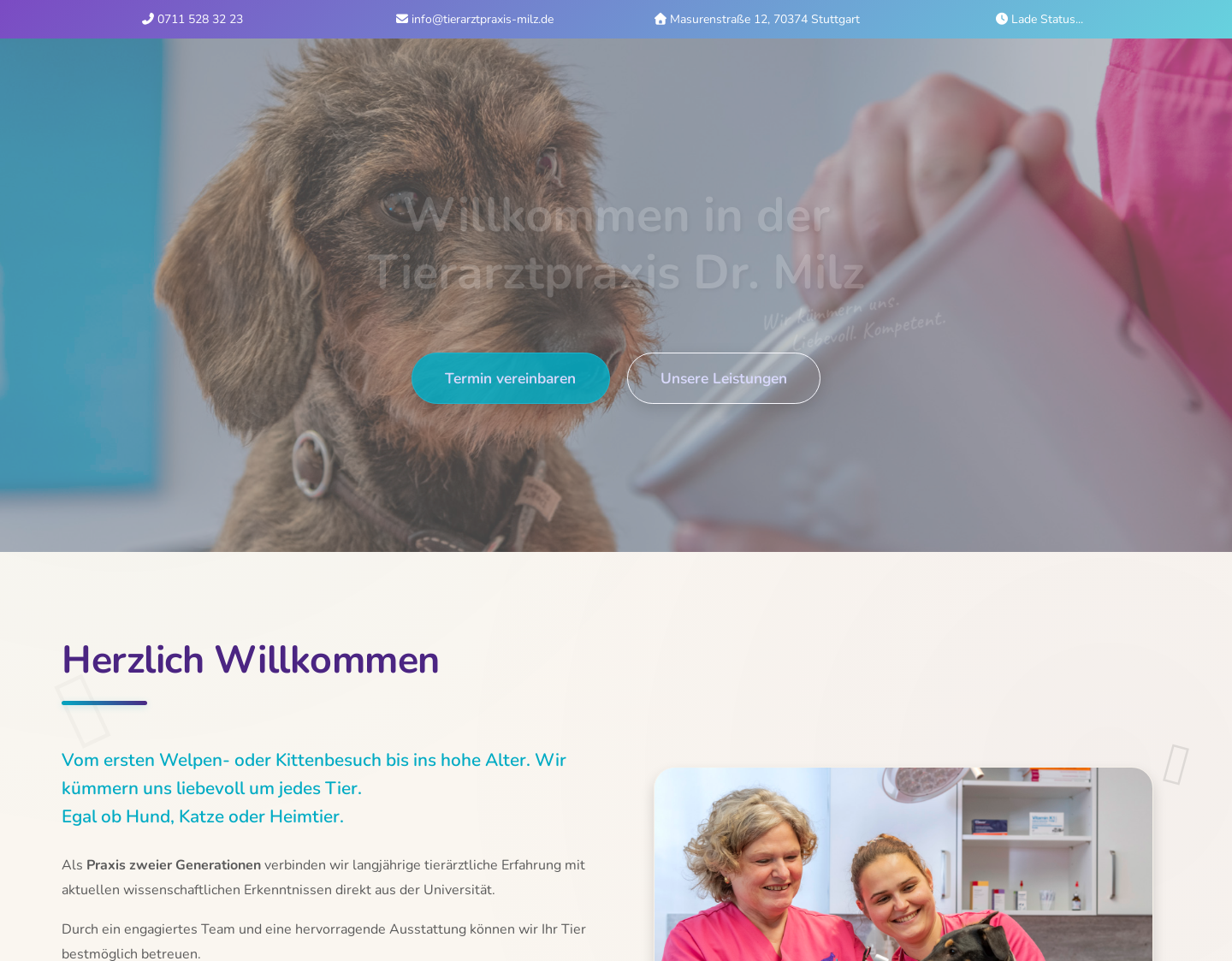 Aktuelle Website-Vorschau von Tierarztpraxis Dr. Stephanie Milz