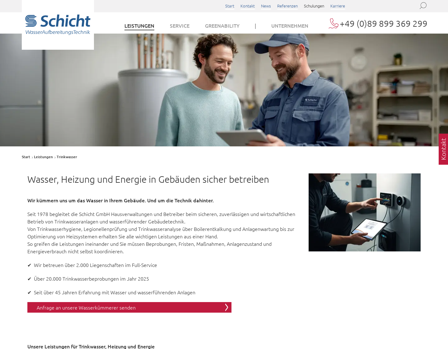 Aktuelle Website-Vorschau von Schicht Wasseraufbereitungstechnik GmbH
