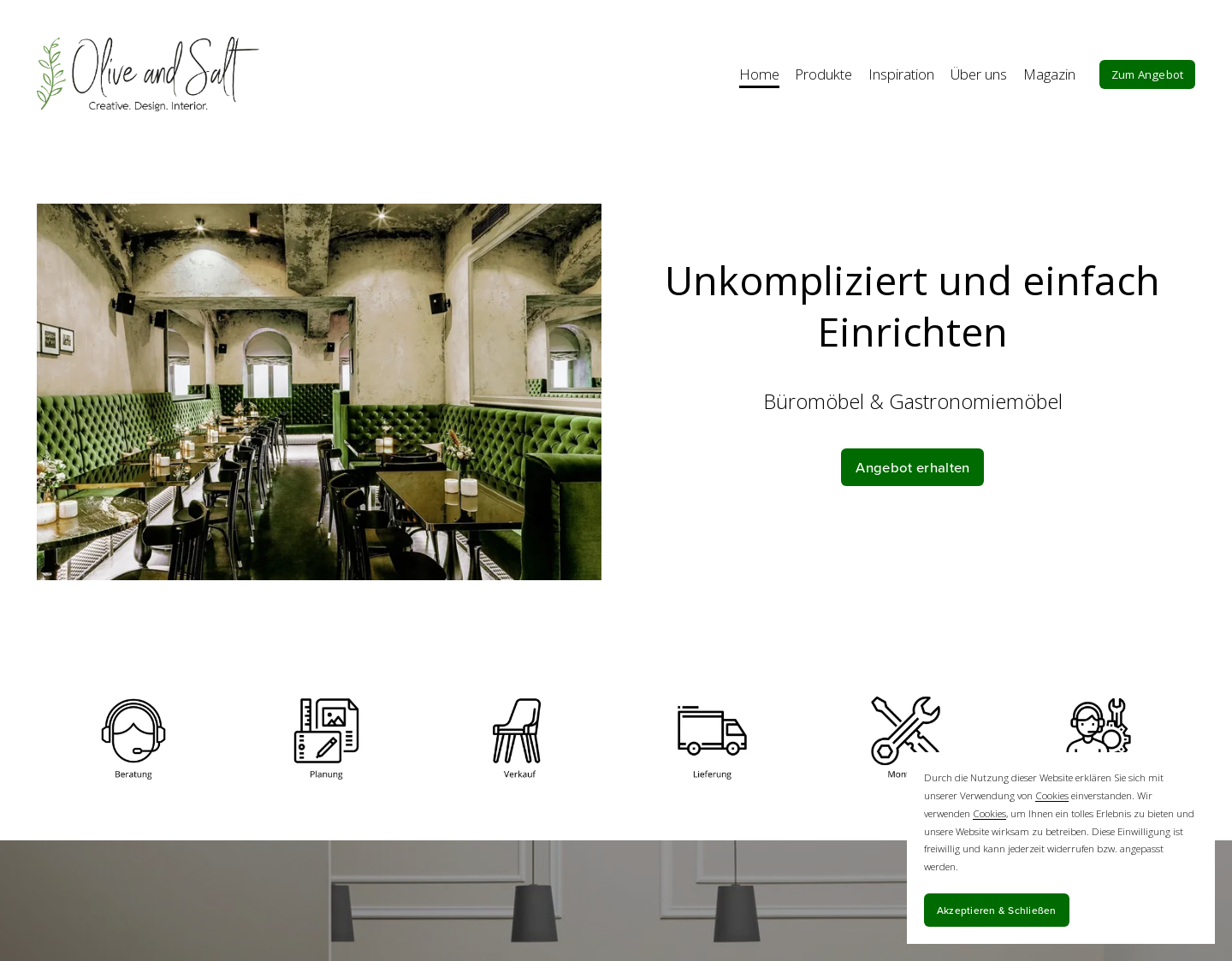 Aktuelle Website-Vorschau von Olive and Salt Einrichtungen UG