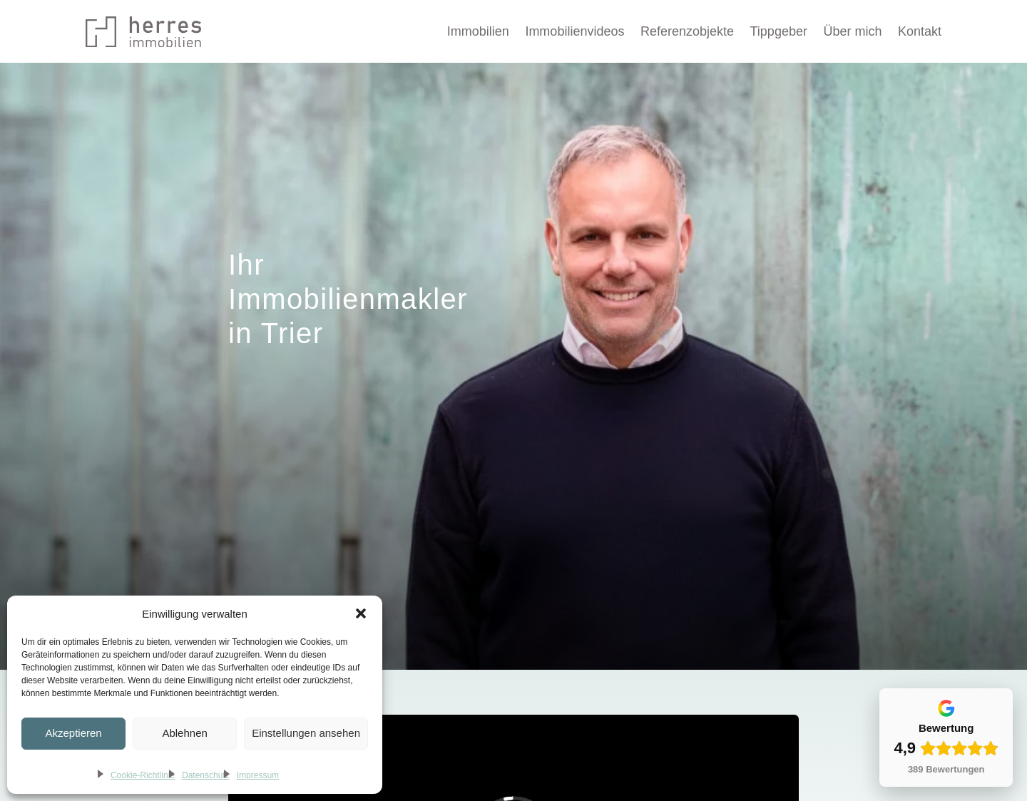Aktuelle Website-Vorschau von Herres Immobilien