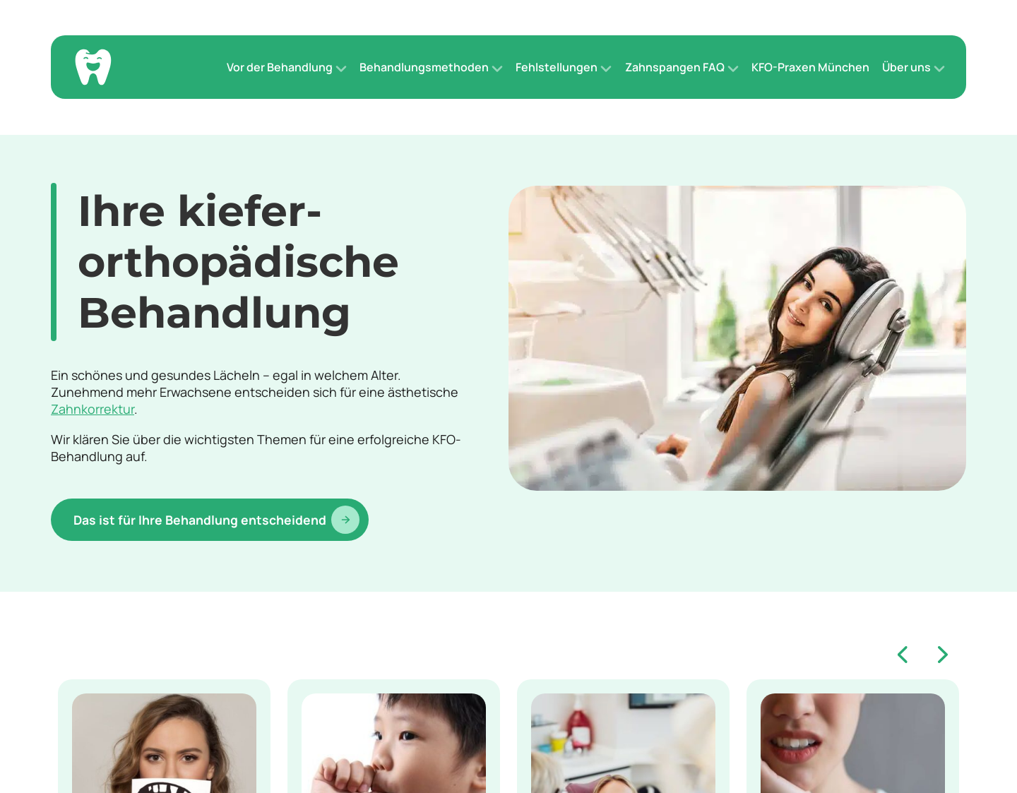 Aktuelle Website-Vorschau von Kieferorthopädie im Zentrum in München