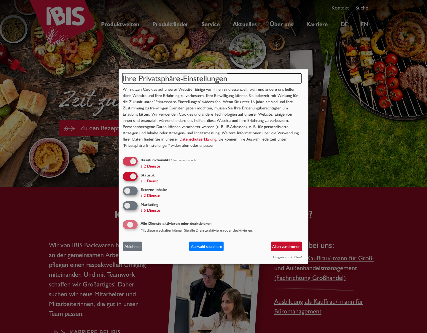 Aktuelle Website-Vorschau von IBIS Backwarenvertriebs GmbH