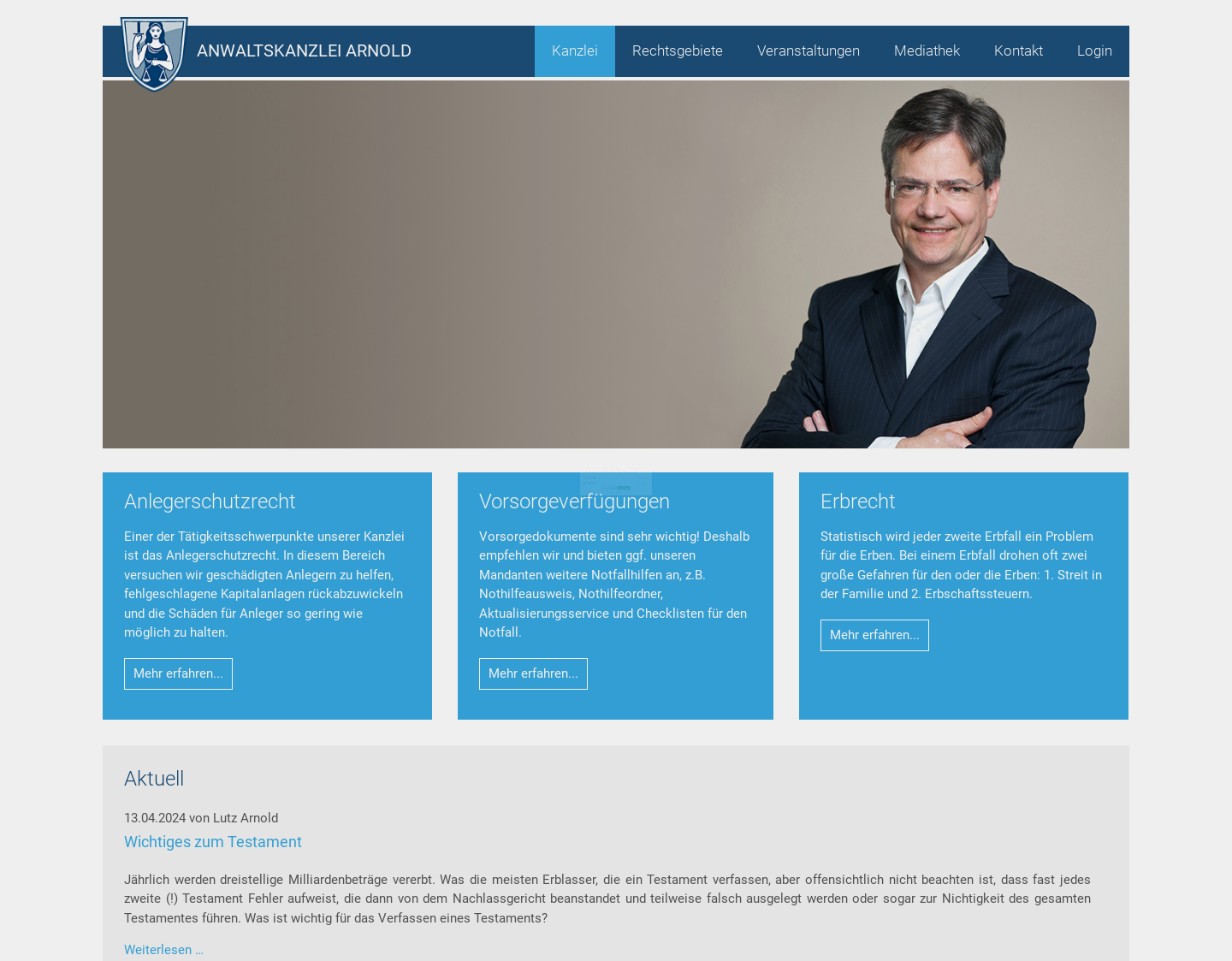 Aktuelle Website-Vorschau von Anwaltskanzlei Arnold