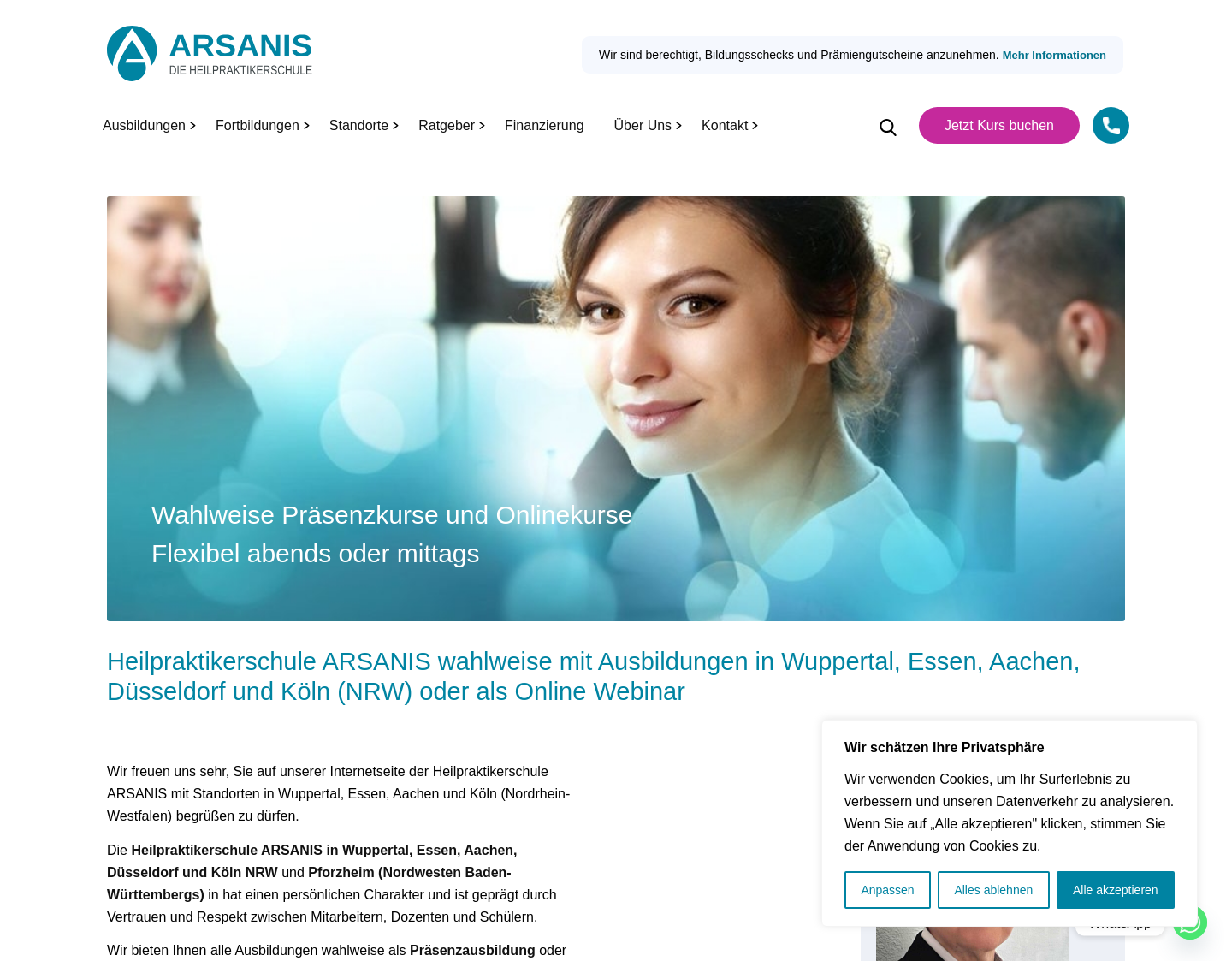 Aktuelle Website-Vorschau von Heilpraktikerschule