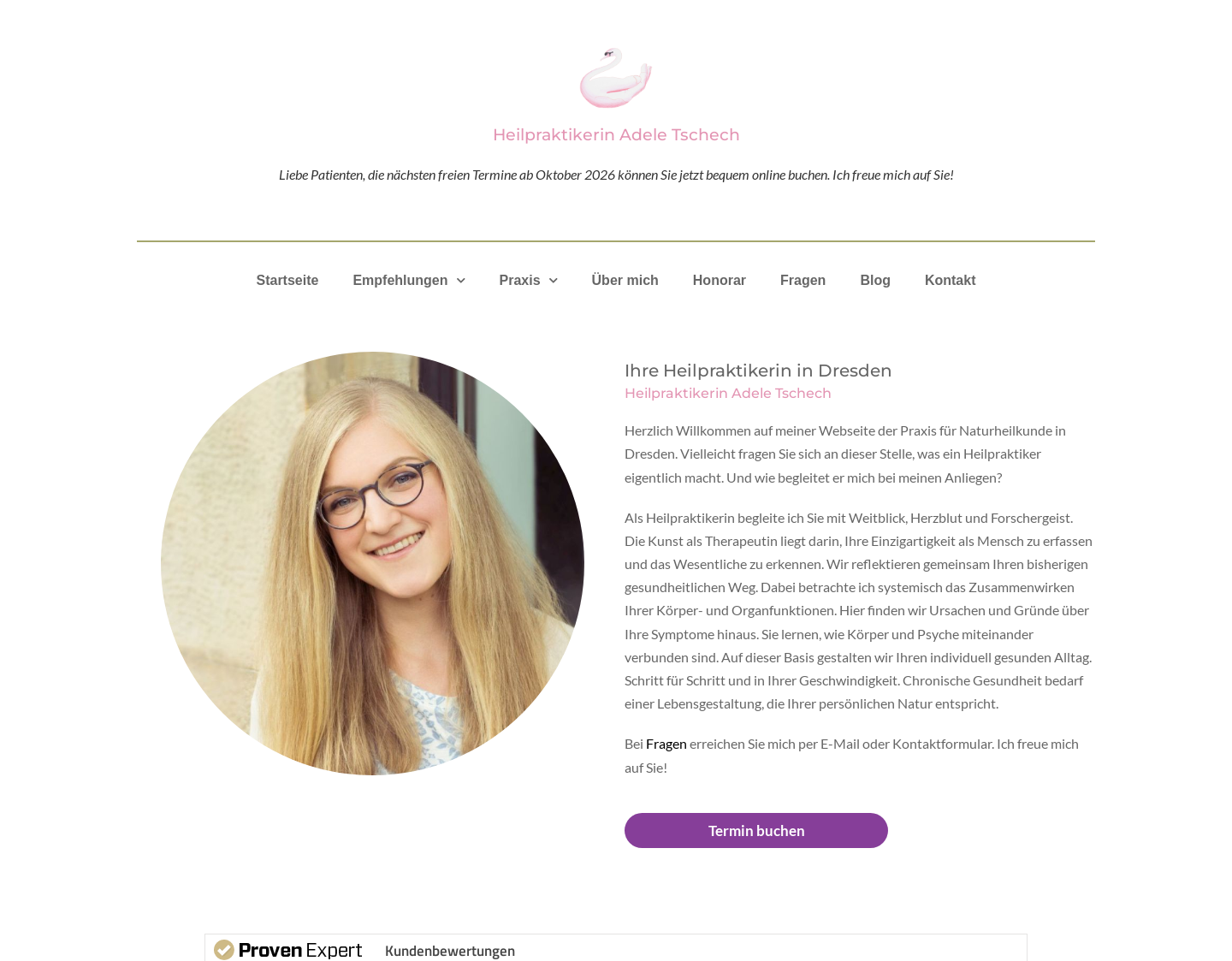 Aktuelle Website-Vorschau von Naturheilpraxis Adele Tschech