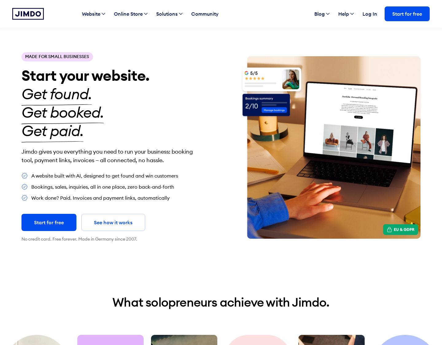Aktuelle Website-Vorschau von Jimdo - Kostenlose Homepage