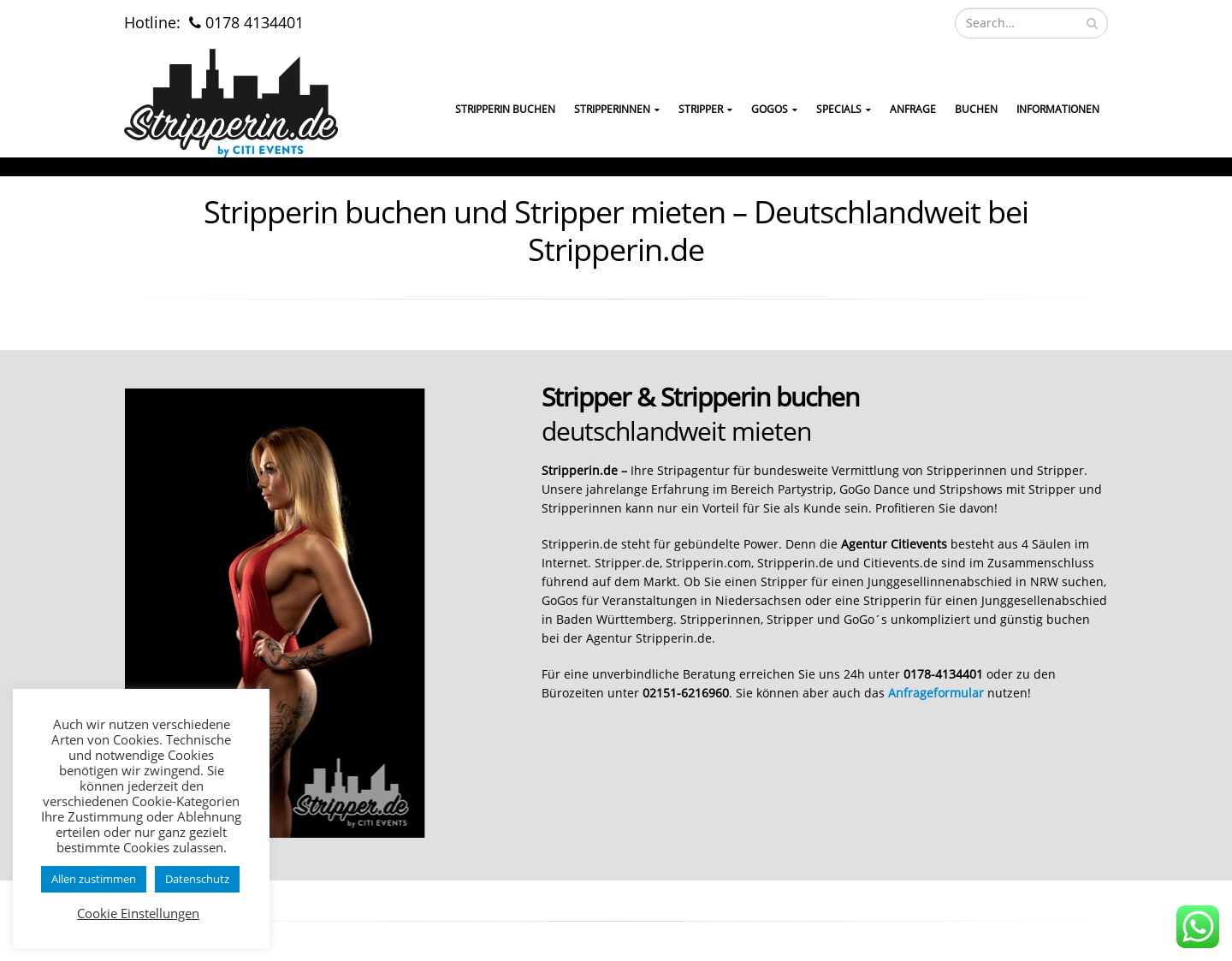 Aktuelle Website-Vorschau von Stripperin