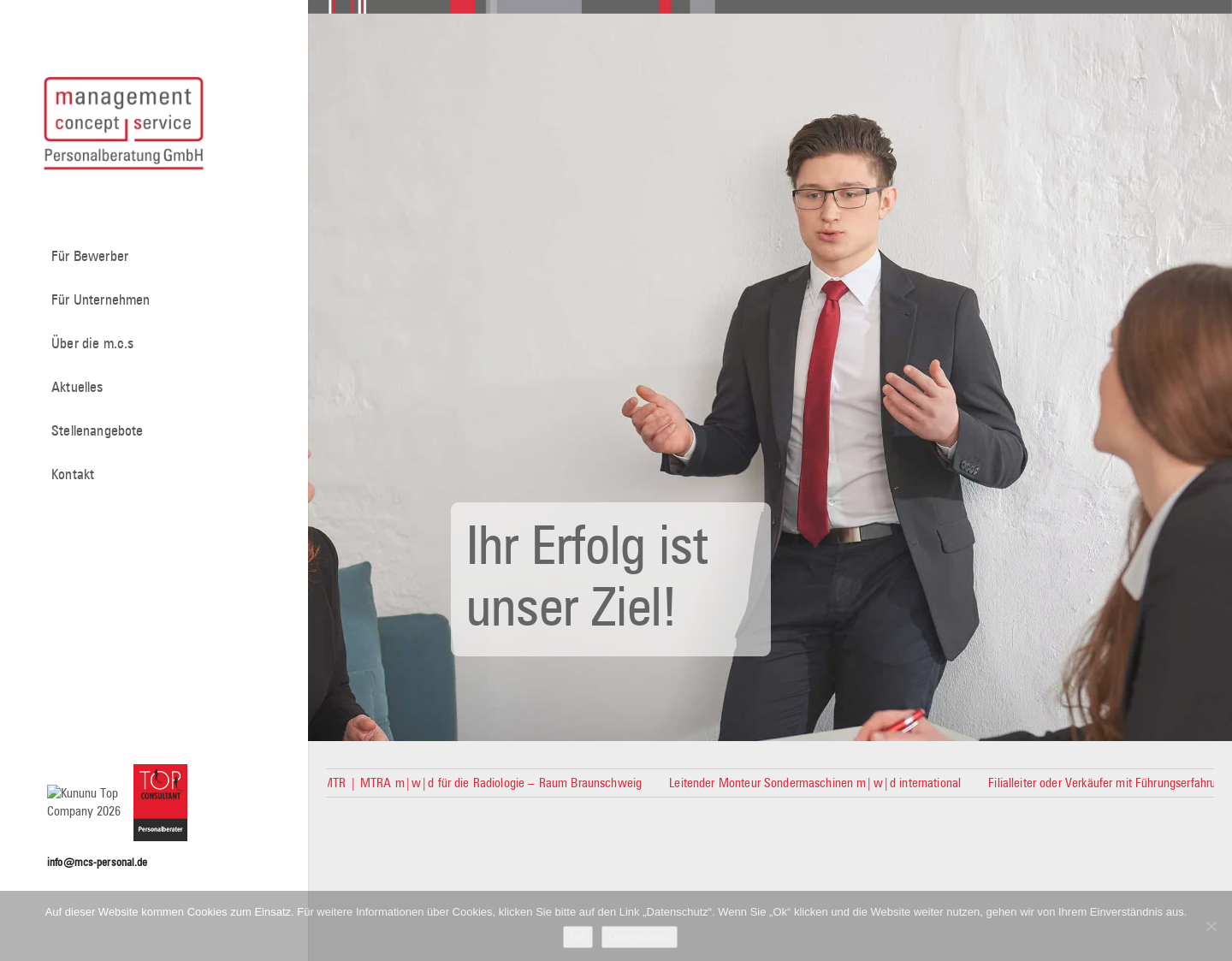 Aktuelle Website-Vorschau von m.c.s Personalberatung GmbH - Augsburg