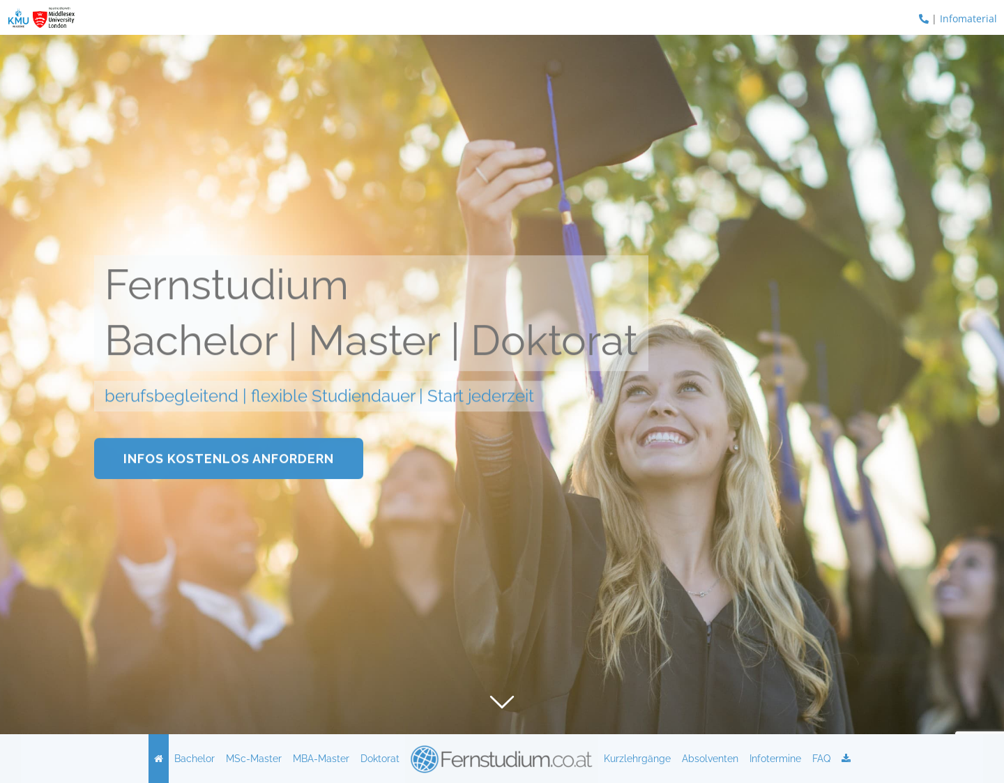 Aktuelle Website-Vorschau von Fernstudien in Österreich