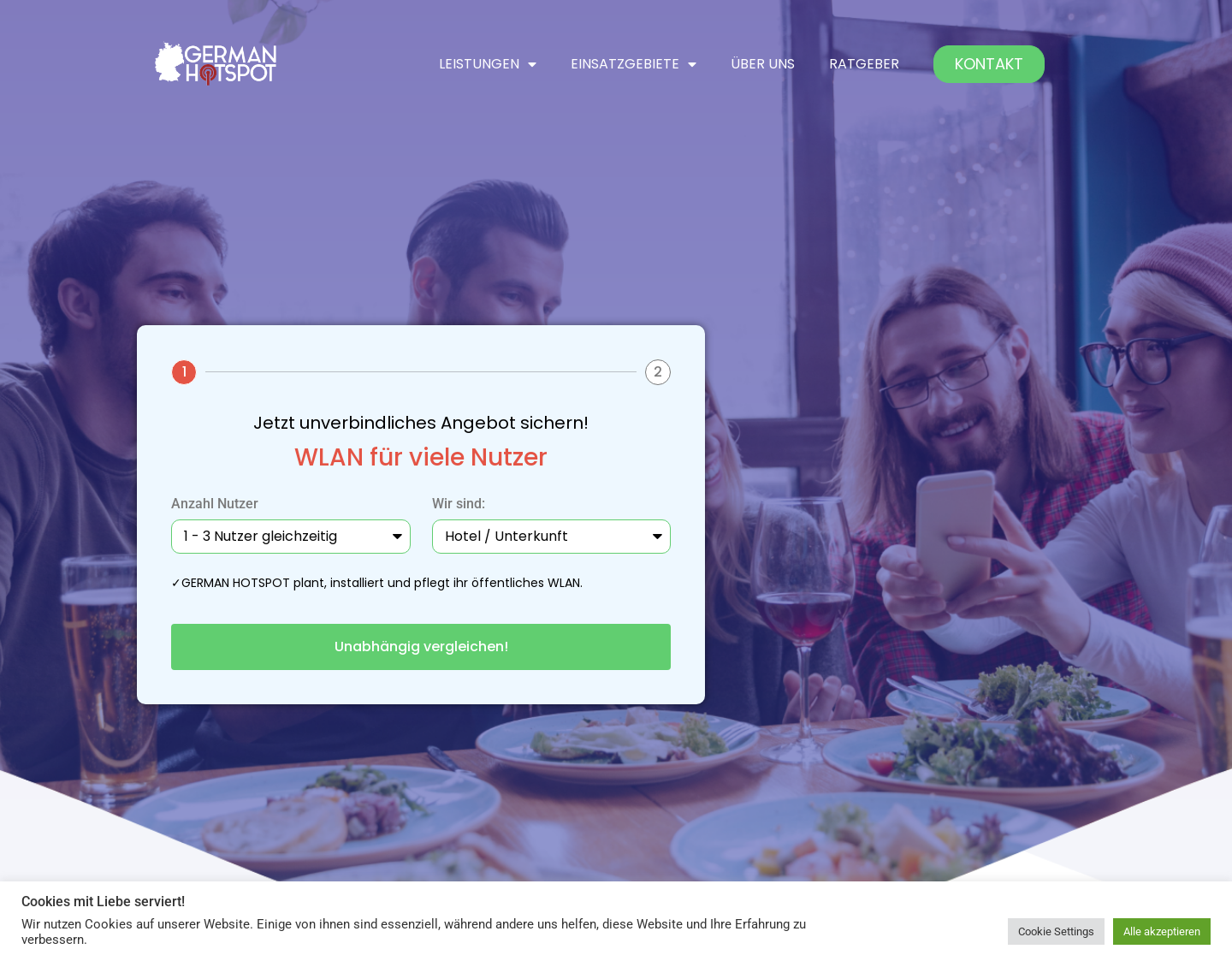 Aktuelle Website-Vorschau von Germanhotspot | Rechtssicheres öffentliches W-lan