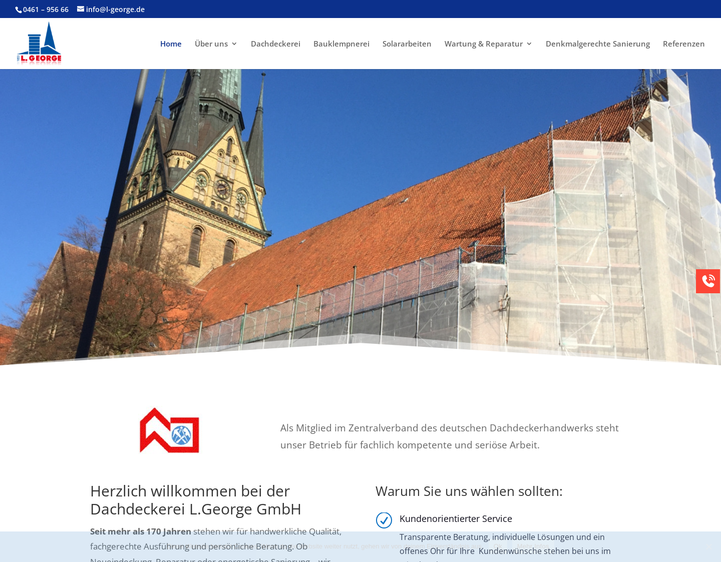 Aktuelle Website-Vorschau von Dachdeckerei Flensburg