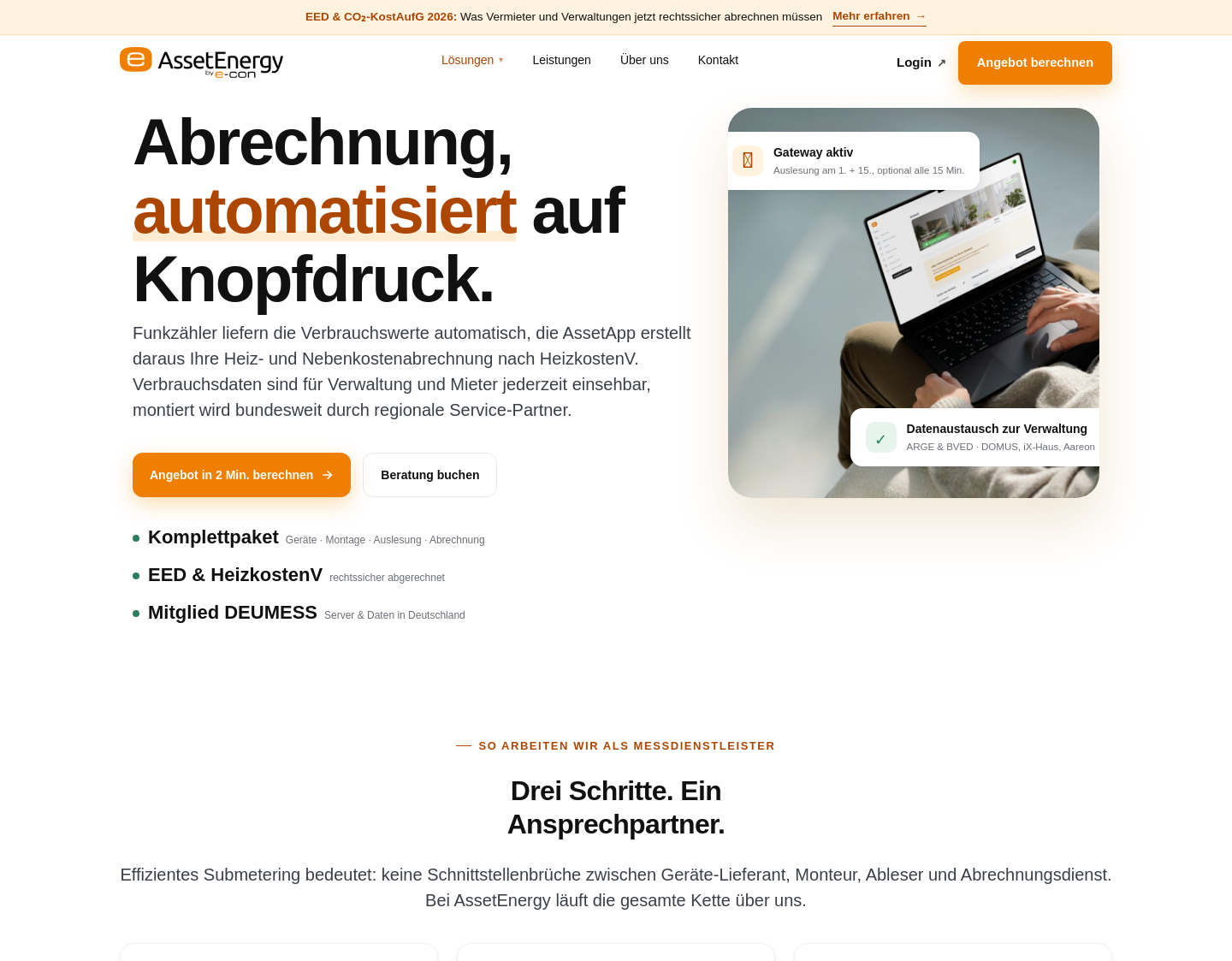 Aktuelle Website-Vorschau von AssetEnergy