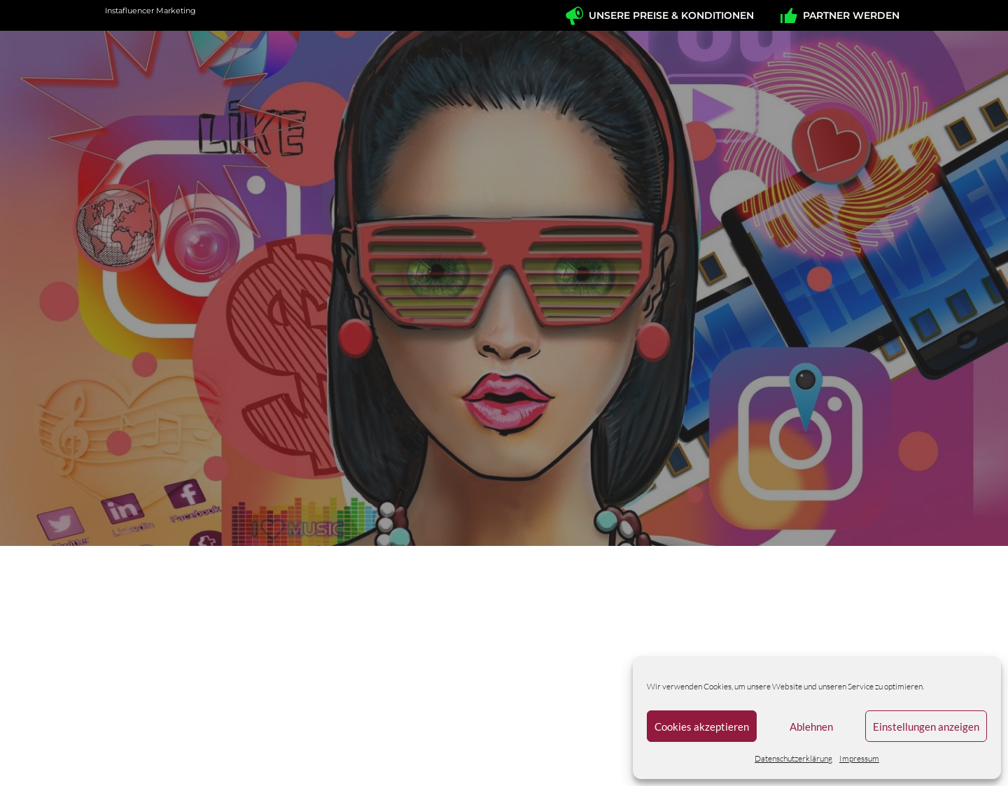 Aktuelle Website-Vorschau von Instagram Influencer Marketing