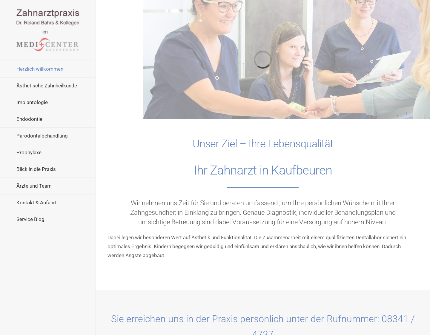 Aktuelle Website-Vorschau von Zahnarztpraxis Dr. Roland Bahrs und Kollegen