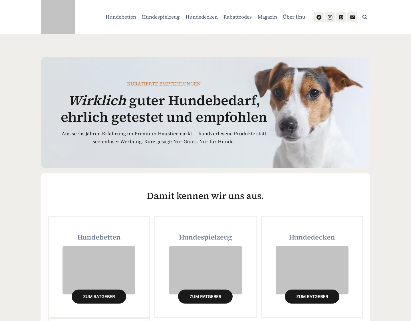 Aktuelle Website-Vorschau von Marktplatz für Hundebedarf