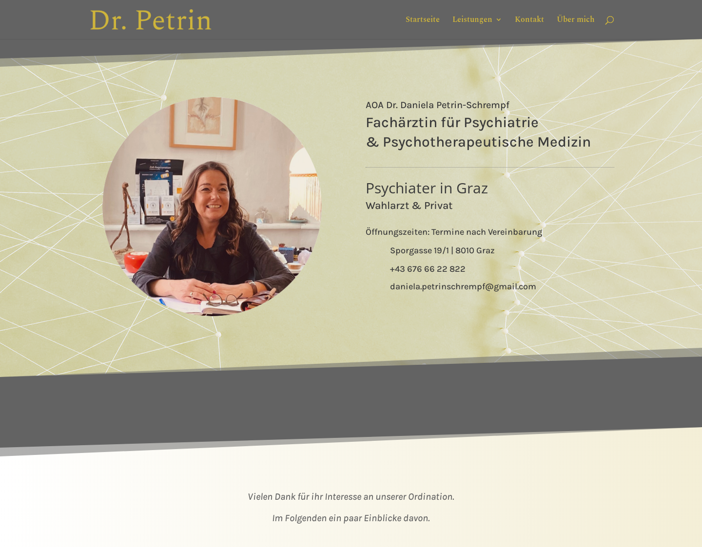 Aktuelle Website-Vorschau von Dr. Daniela Petrin-Schrempf