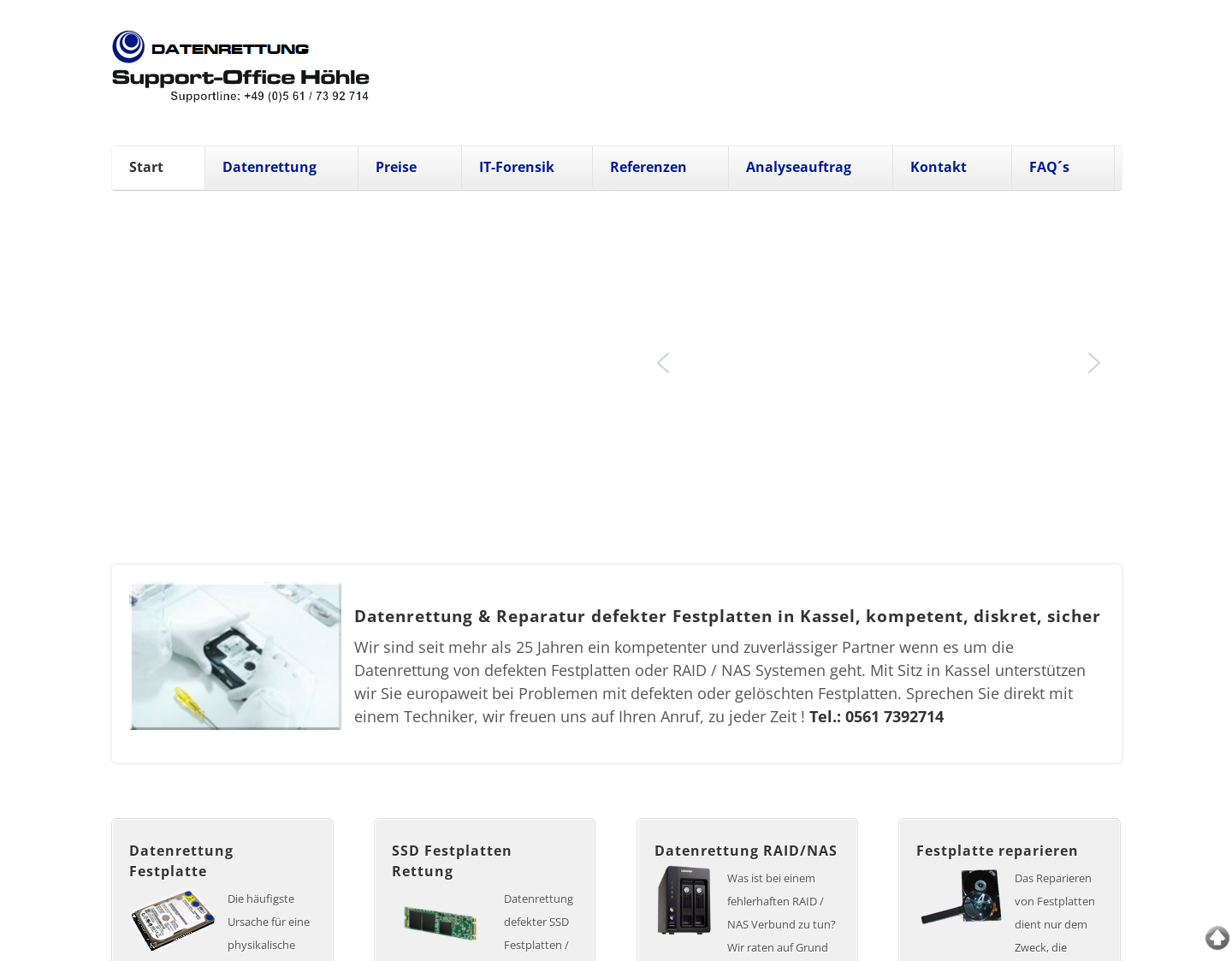 Aktuelle Website-Vorschau von Datenrettung Höhle Support-Office