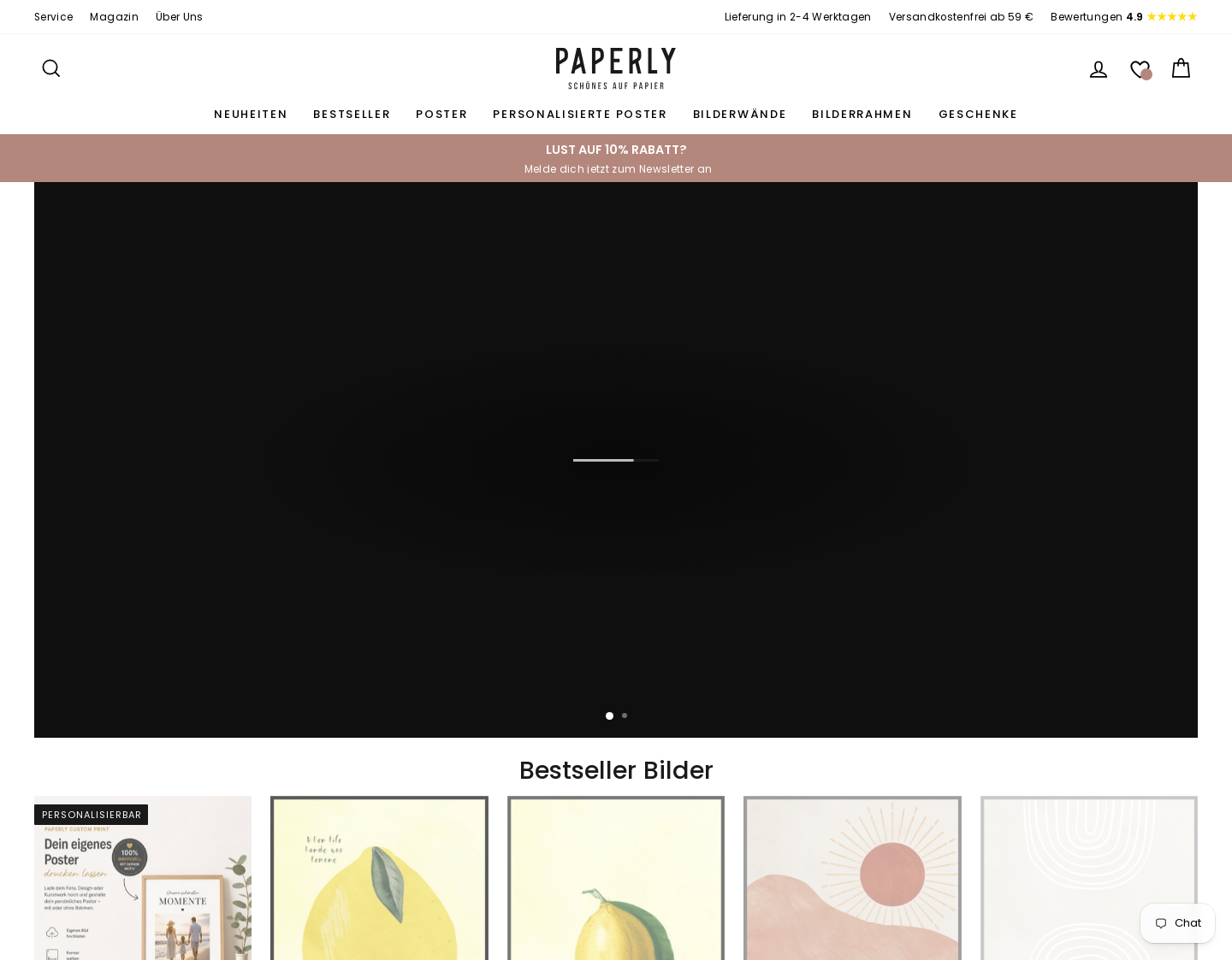 Aktuelle Website-Vorschau von Paperly