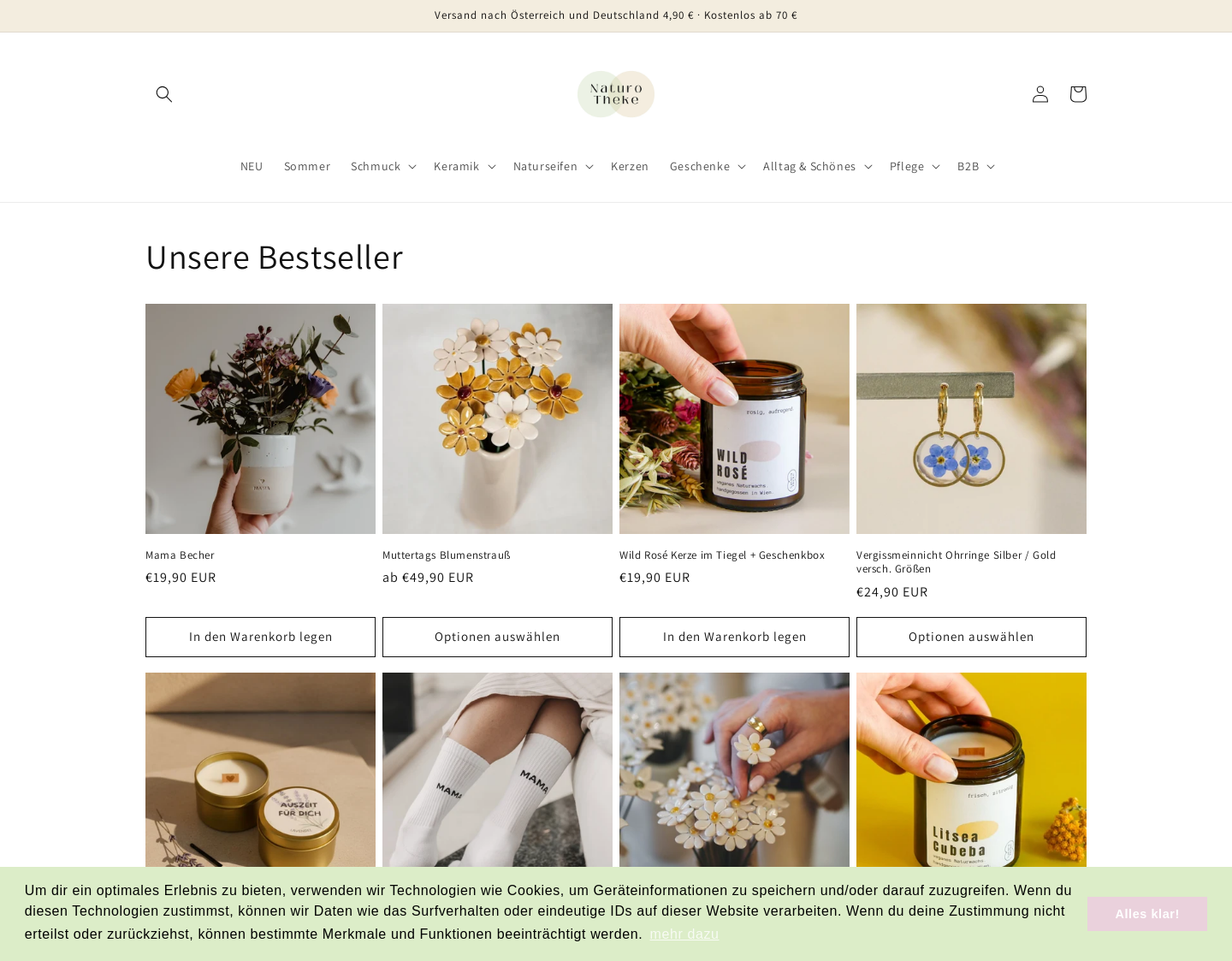 Aktuelle Website-Vorschau von NaturoTheke