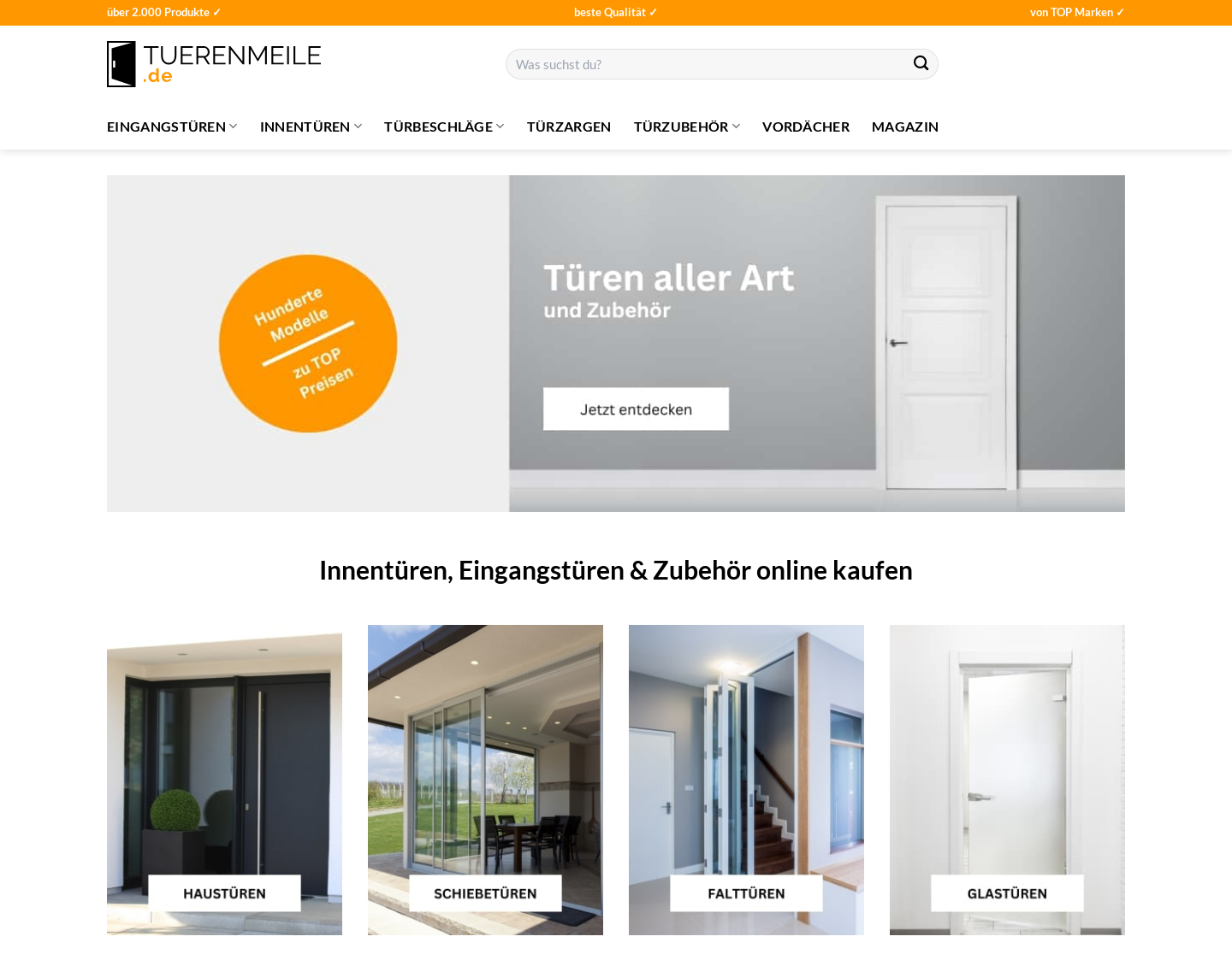 Aktuelle Website-Vorschau von Innentüren von der Türen Meile