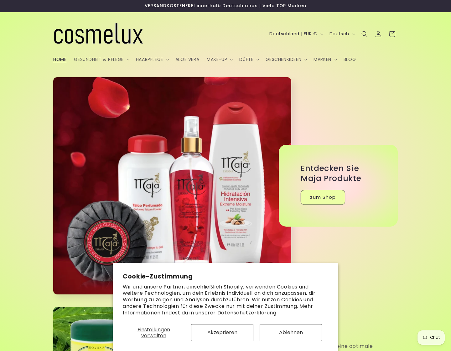 Aktuelle Website-Vorschau von Cosmelux.de | Kosmetik Beauty und Geschenkideen