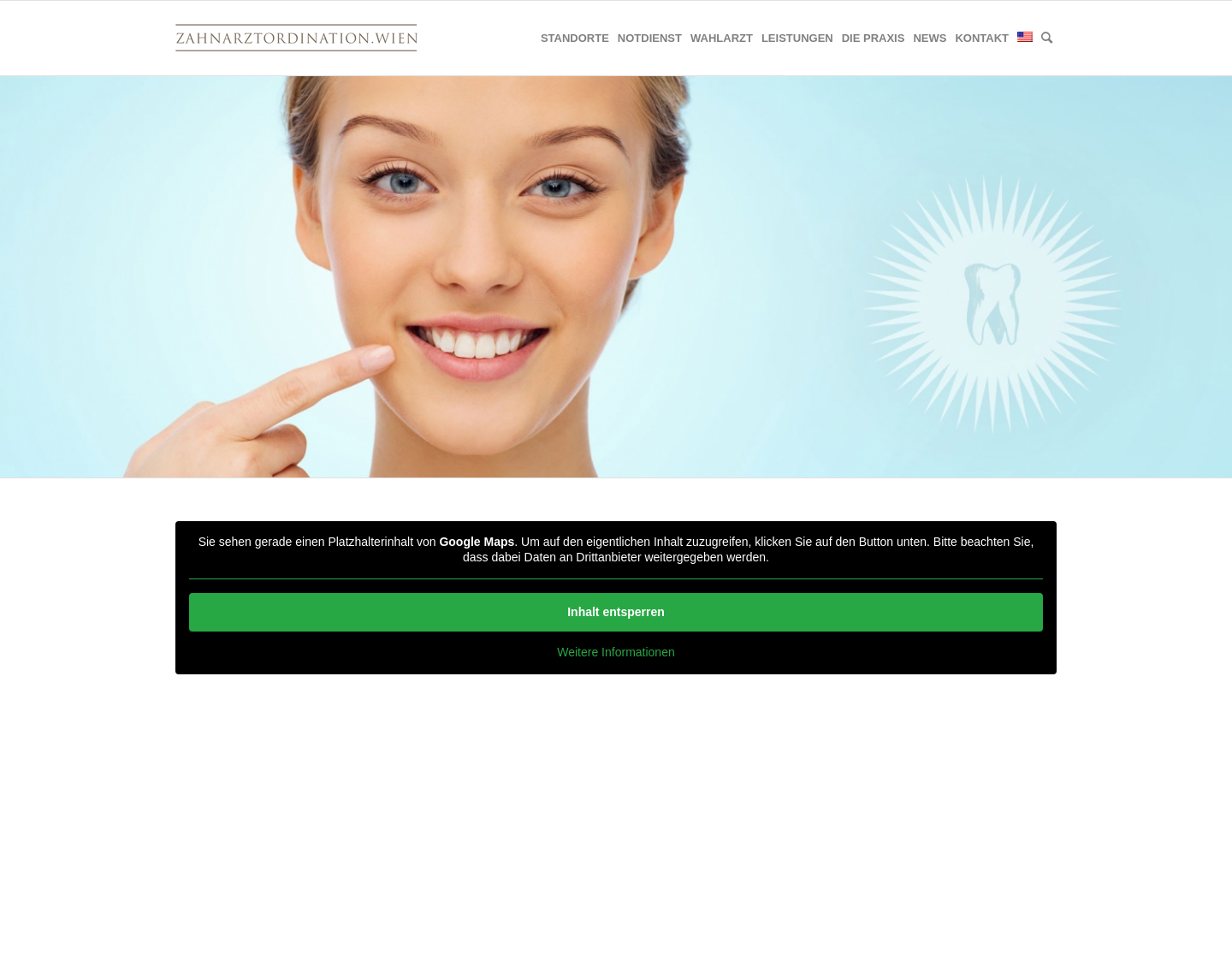 Aktuelle Website-Vorschau von Zahnarztordination Wien 1100