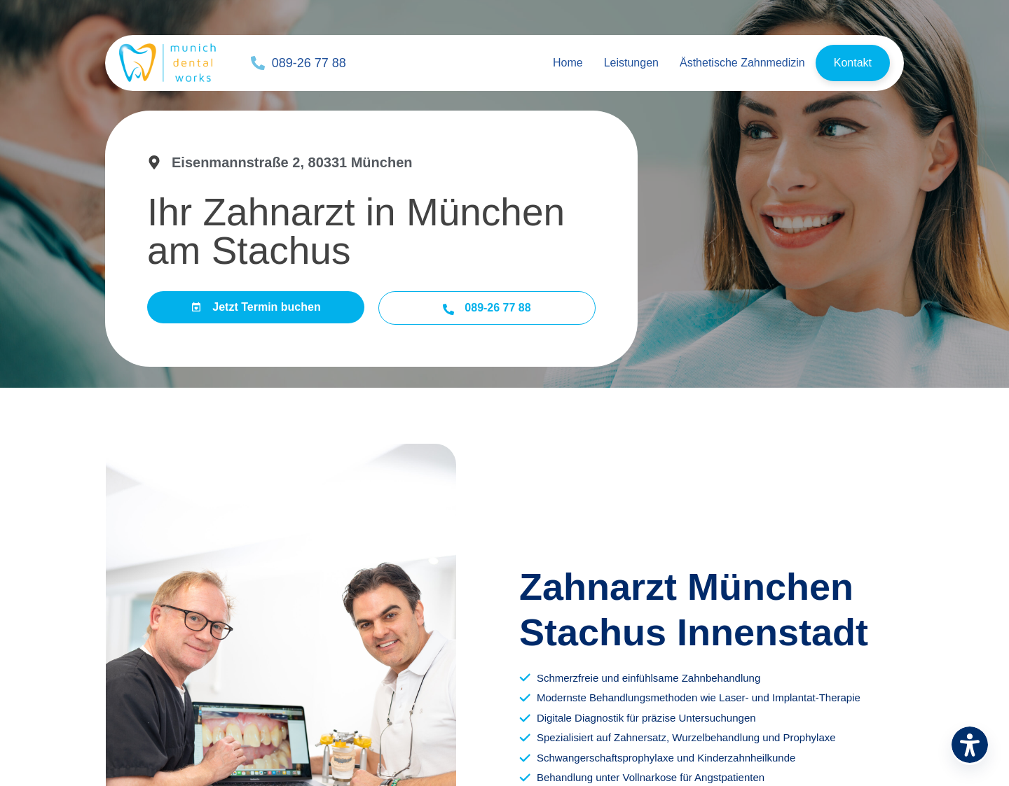 Aktuelle Website-Vorschau von Dr Elmar Fakhoury Zahnarzt in München