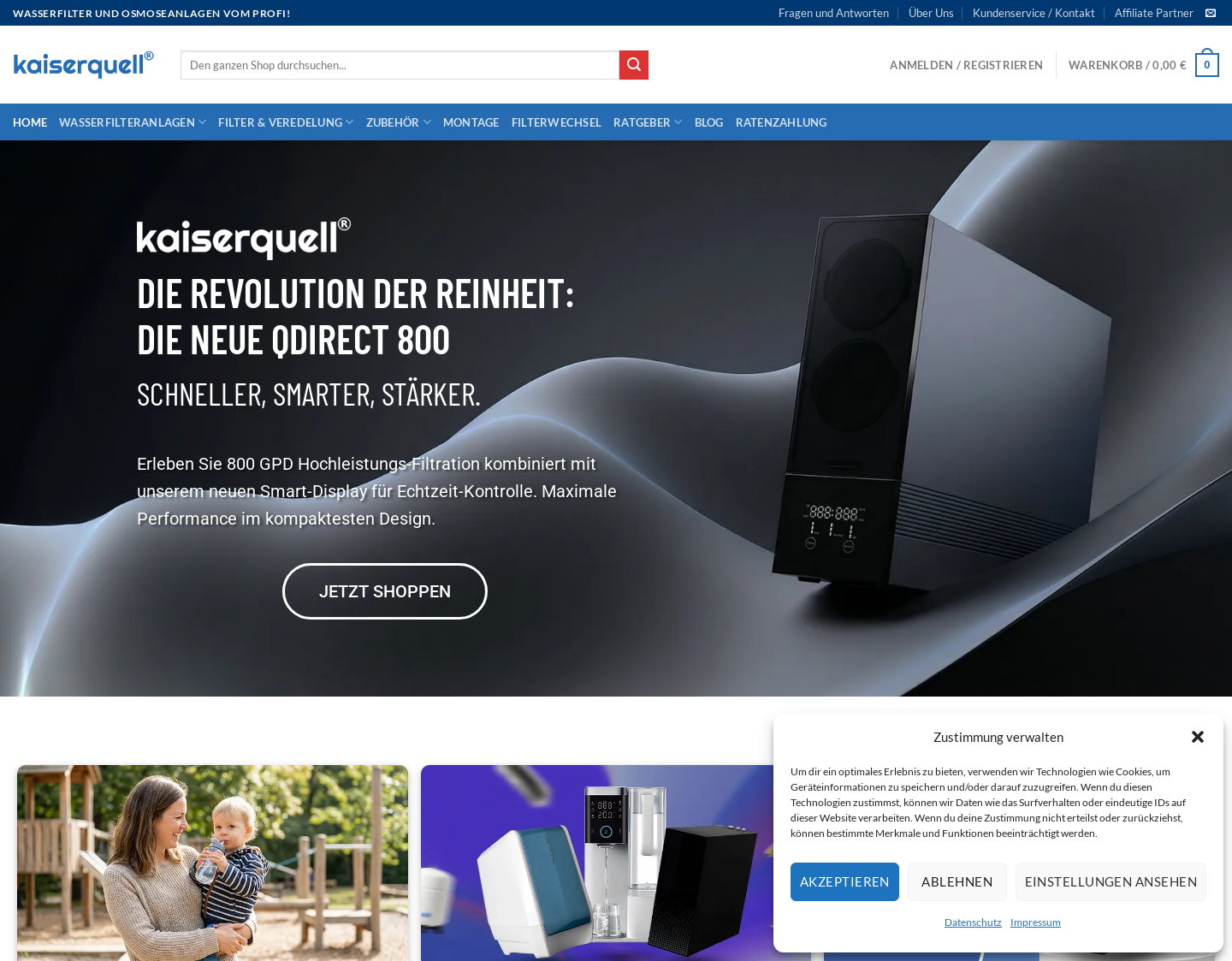 Aktuelle Website-Vorschau von Kaiserquell