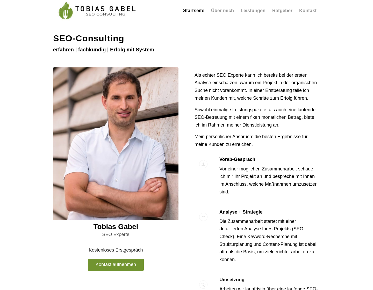 Aktuelle Website-Vorschau von Tobias Gabel ? Online Marketing Consulting | SEO
