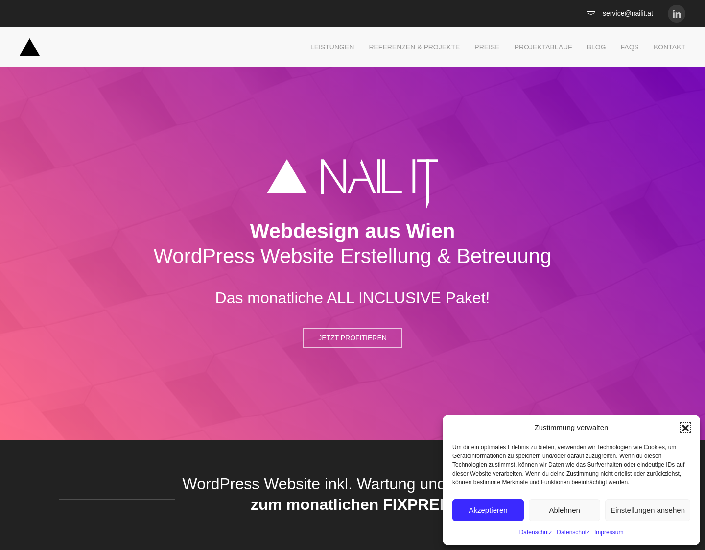 Aktuelle Website-Vorschau von WordPress und SEO aus einer Hand