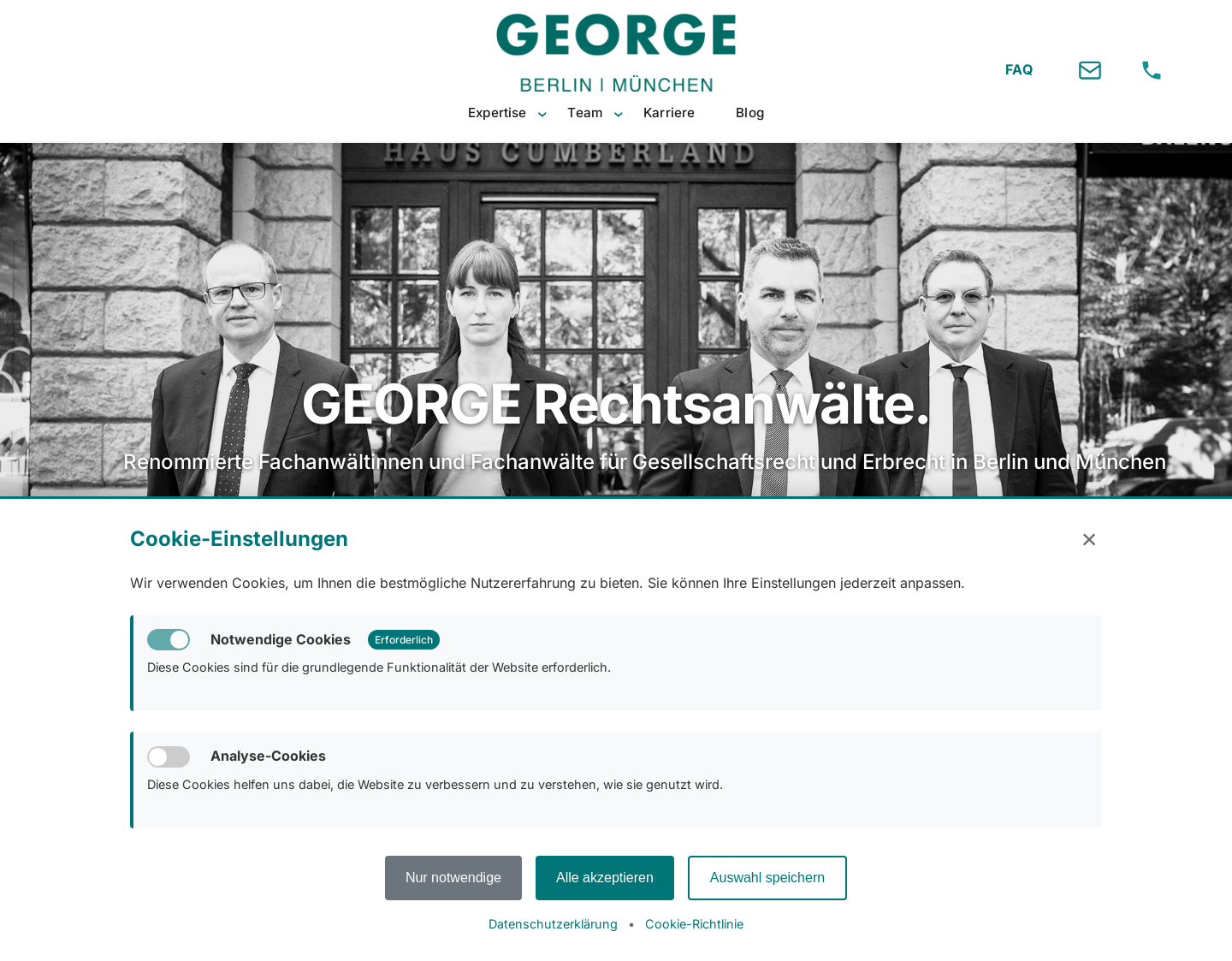 Aktuelle Website-Vorschau von George & Partner mbB Rechtsanwälte