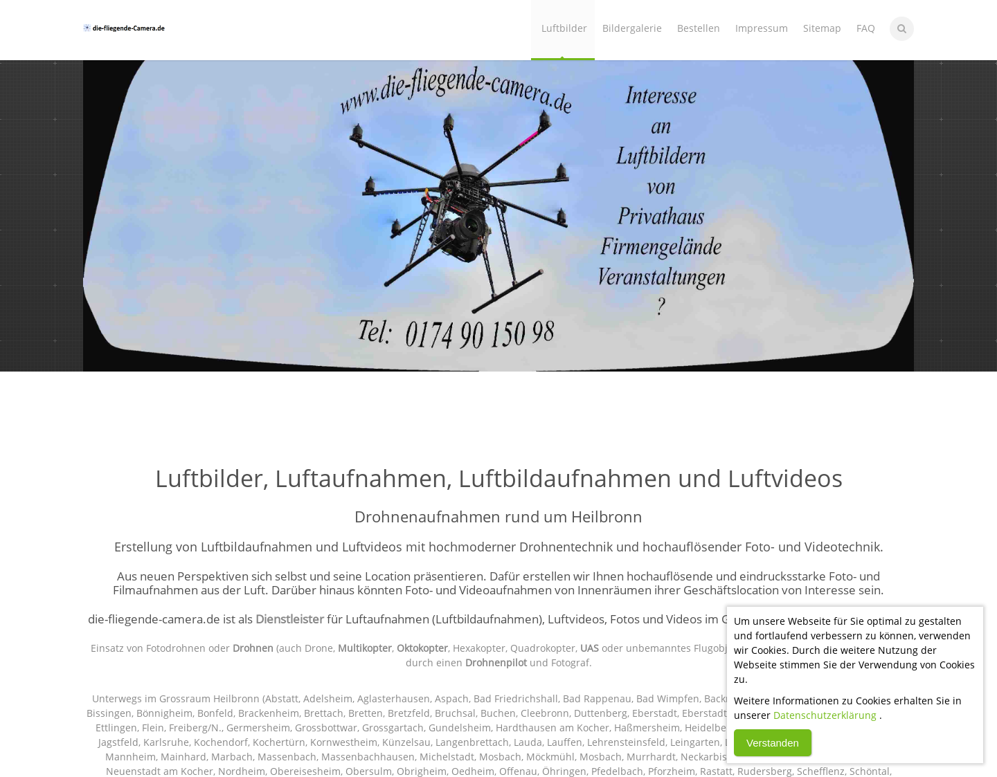 Aktuelle Website-Vorschau von Luftbildaufnahmen