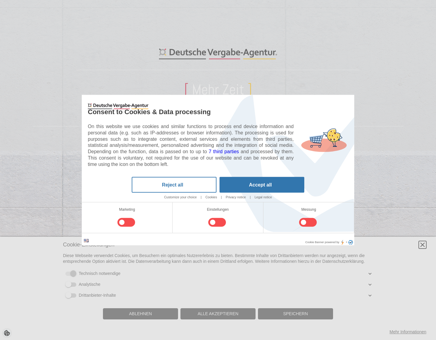 Aktuelle Website-Vorschau von Deutsche Vergabeagentur