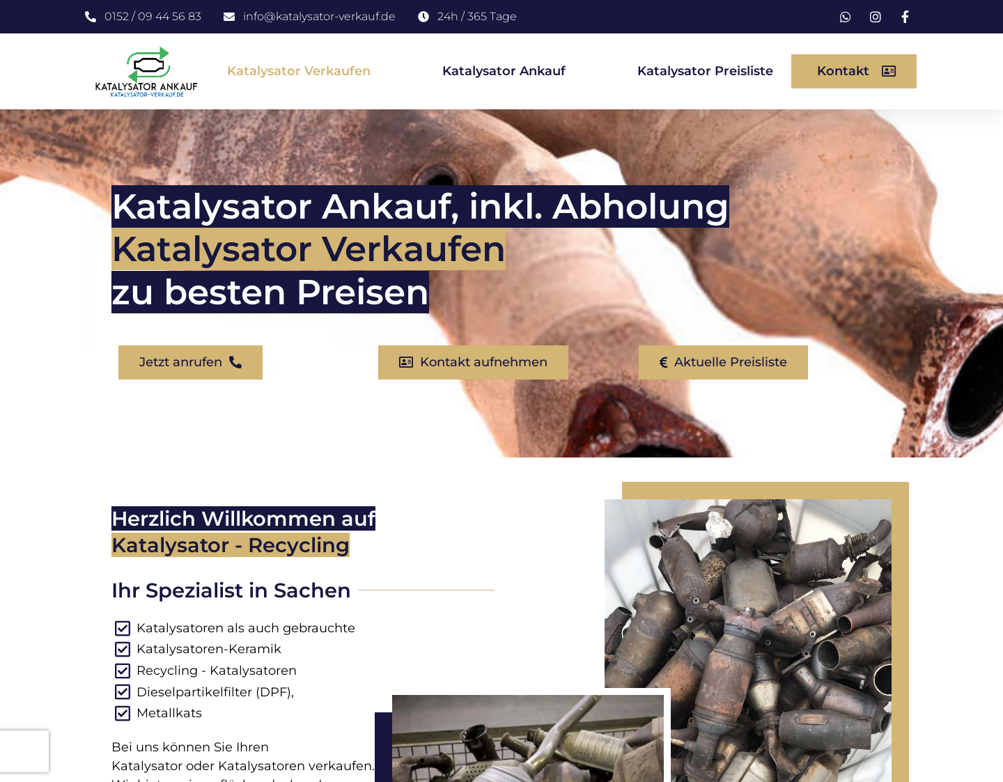 Aktuelle Website-Vorschau von Katalysator Ankauf