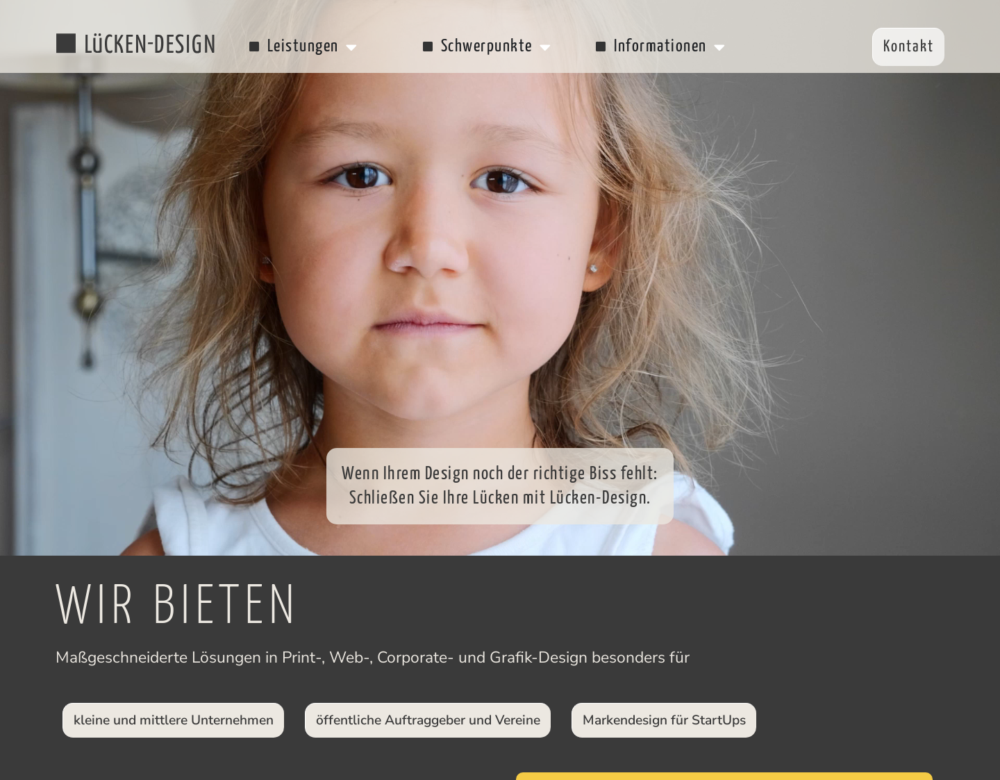Aktuelle Website-Vorschau von Lücken-Design