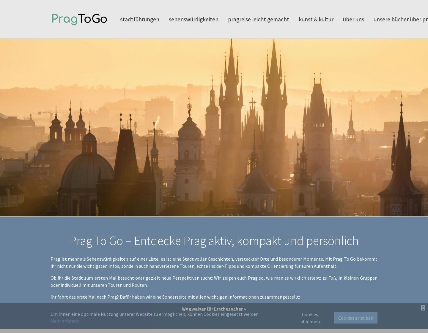 Aktuelle Website-Vorschau von Prag To Go