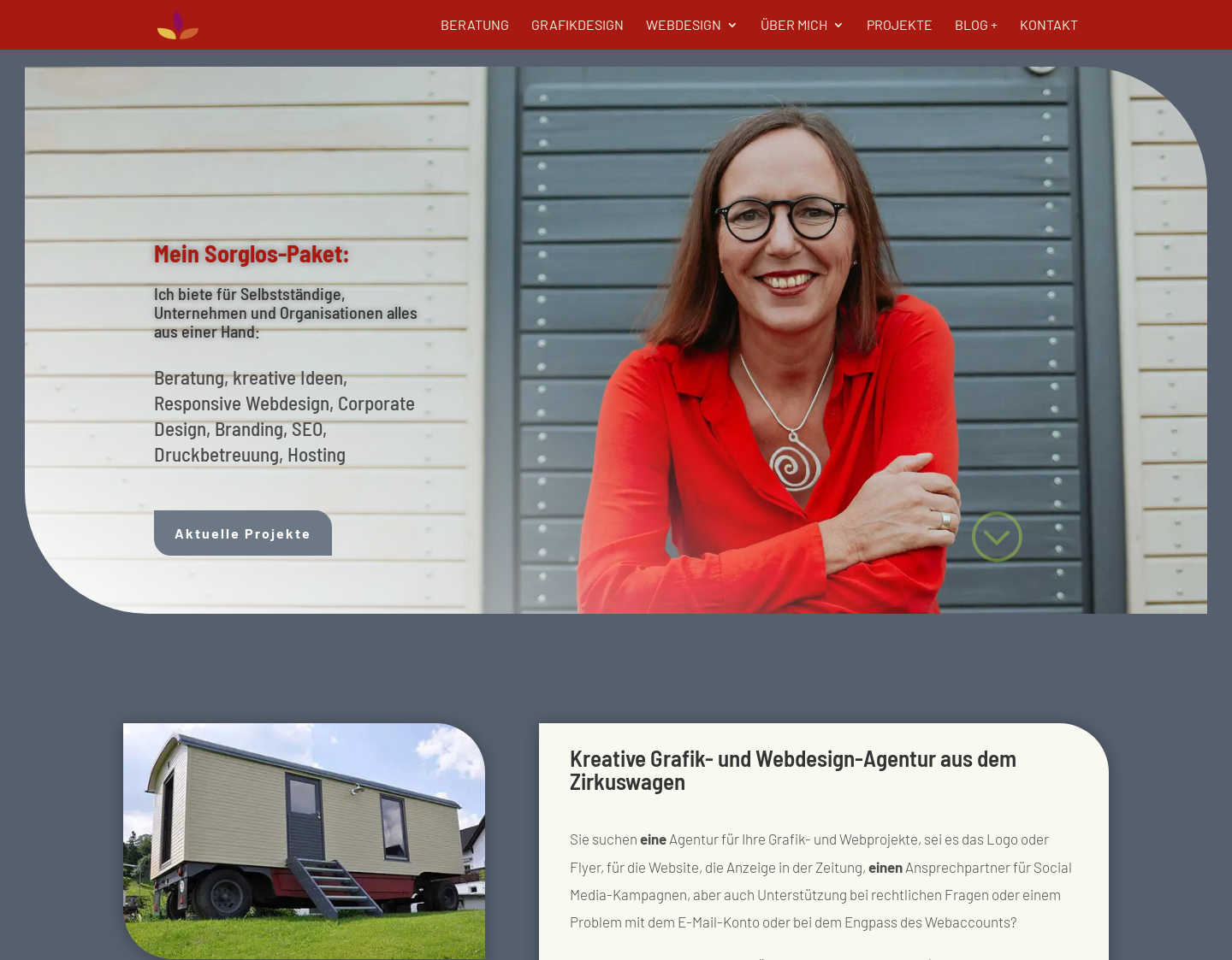 Aktuelle Website-Vorschau von Lia Blum, Grafikbüro