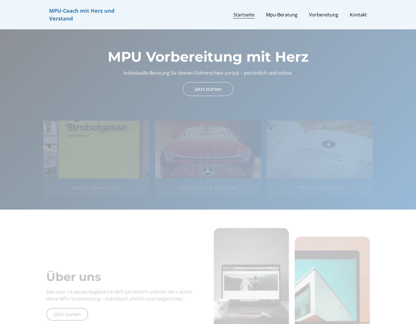 Aktuelle Website-Vorschau von MPU Vorbereitungskurse